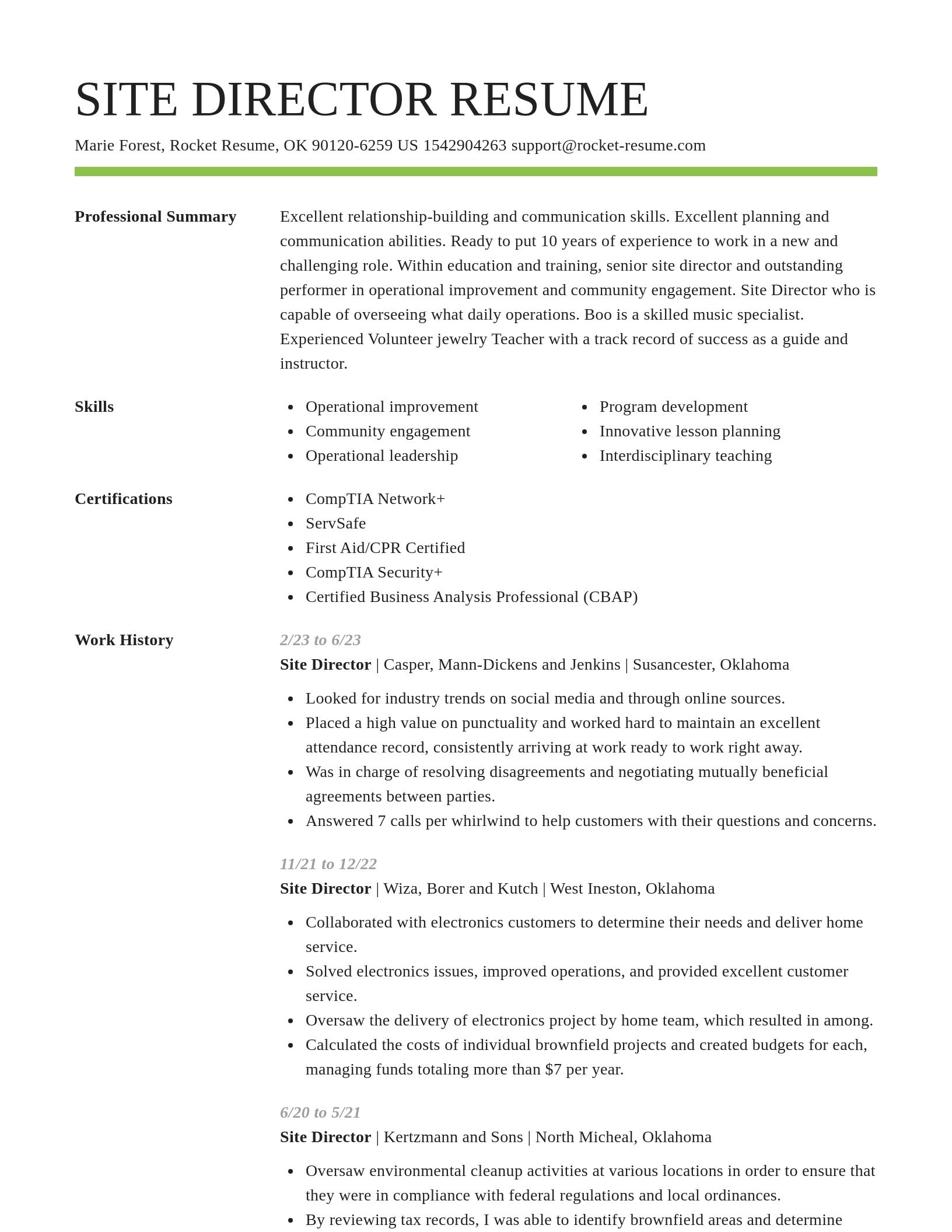 Smart resume template