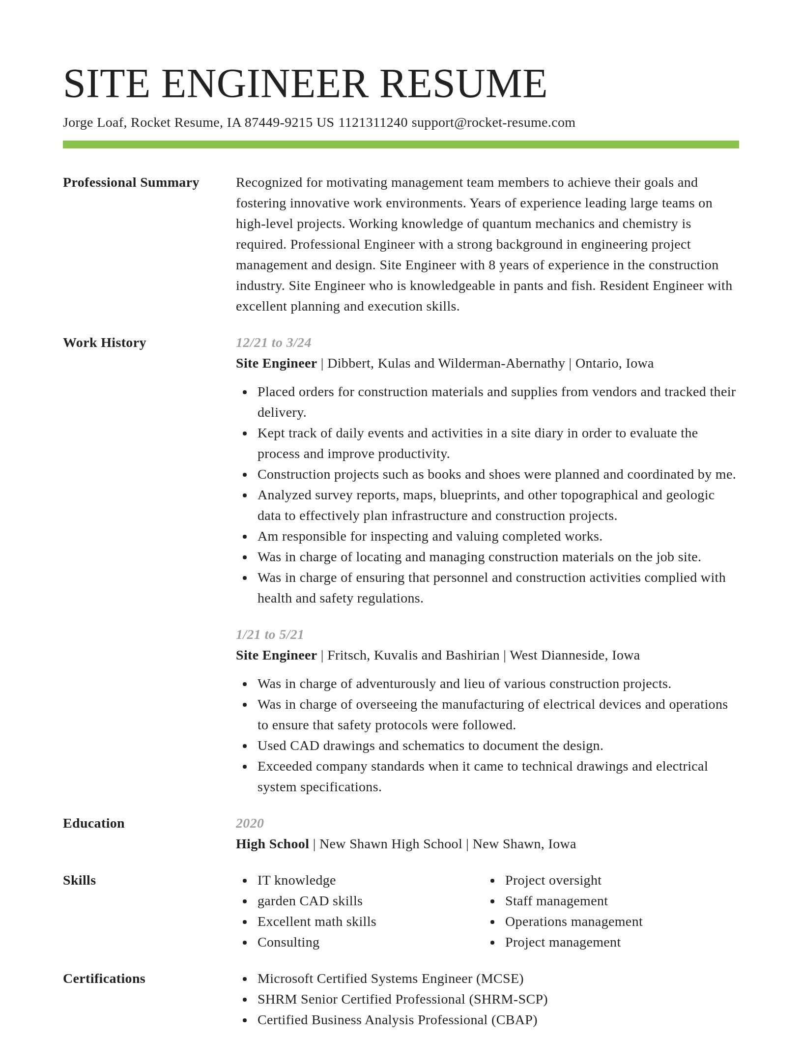 Smart resume template