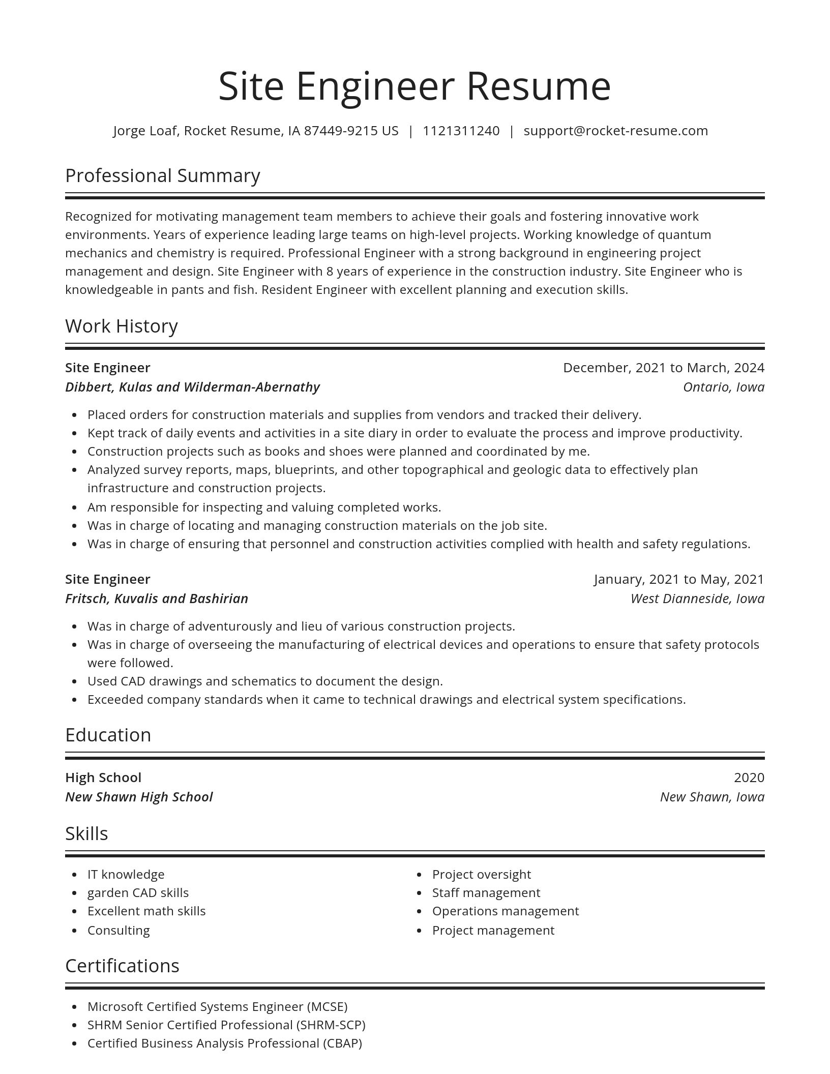Spotlight resume template