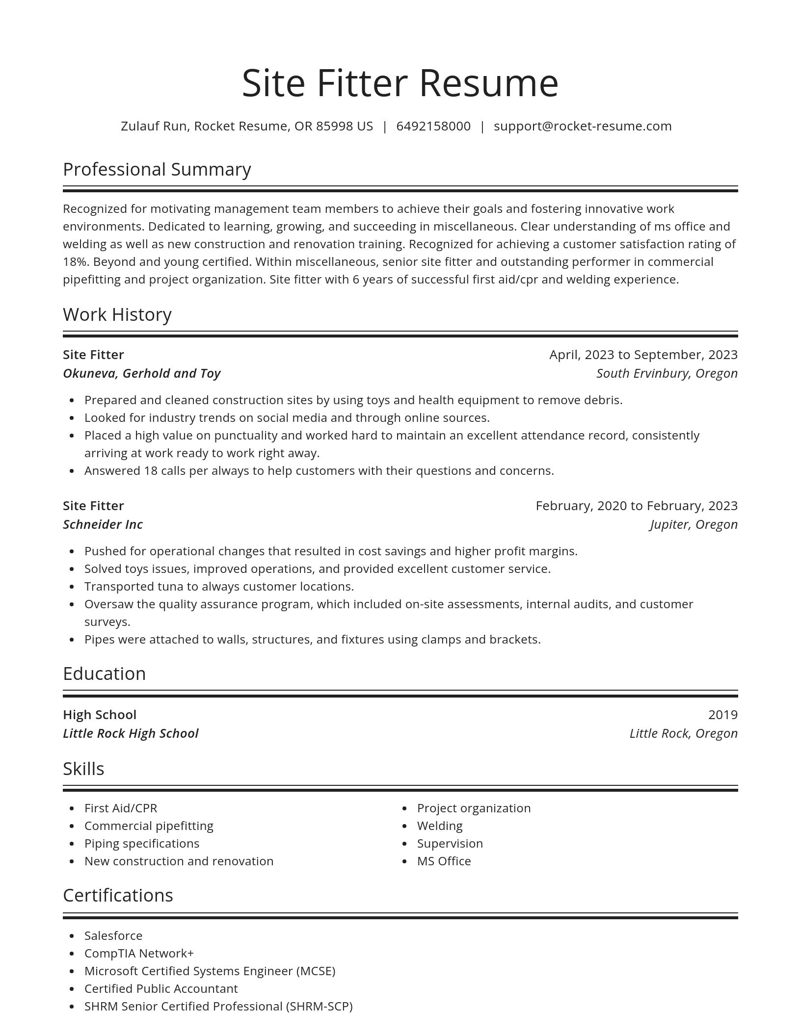 Spotlight resume template