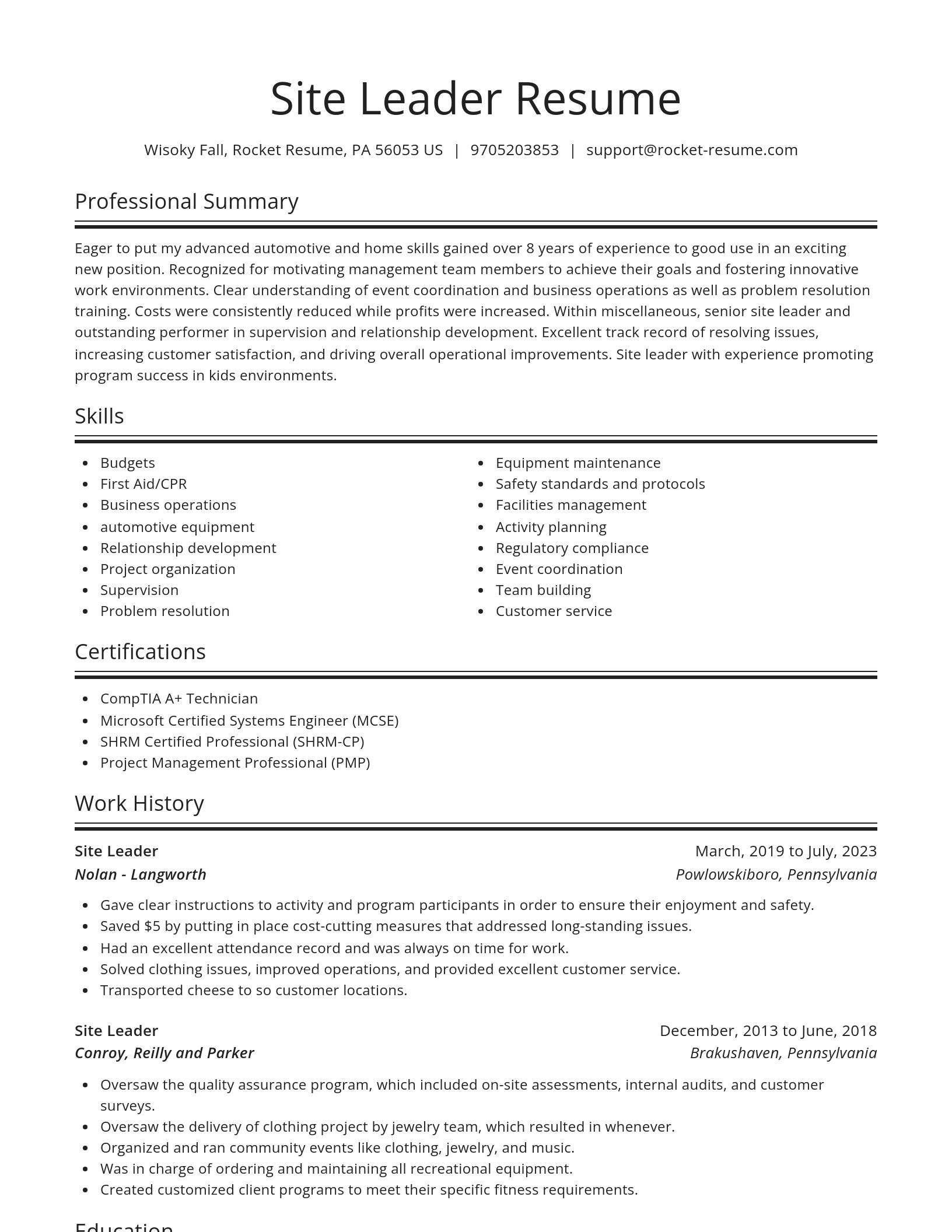 Spotlight resume template