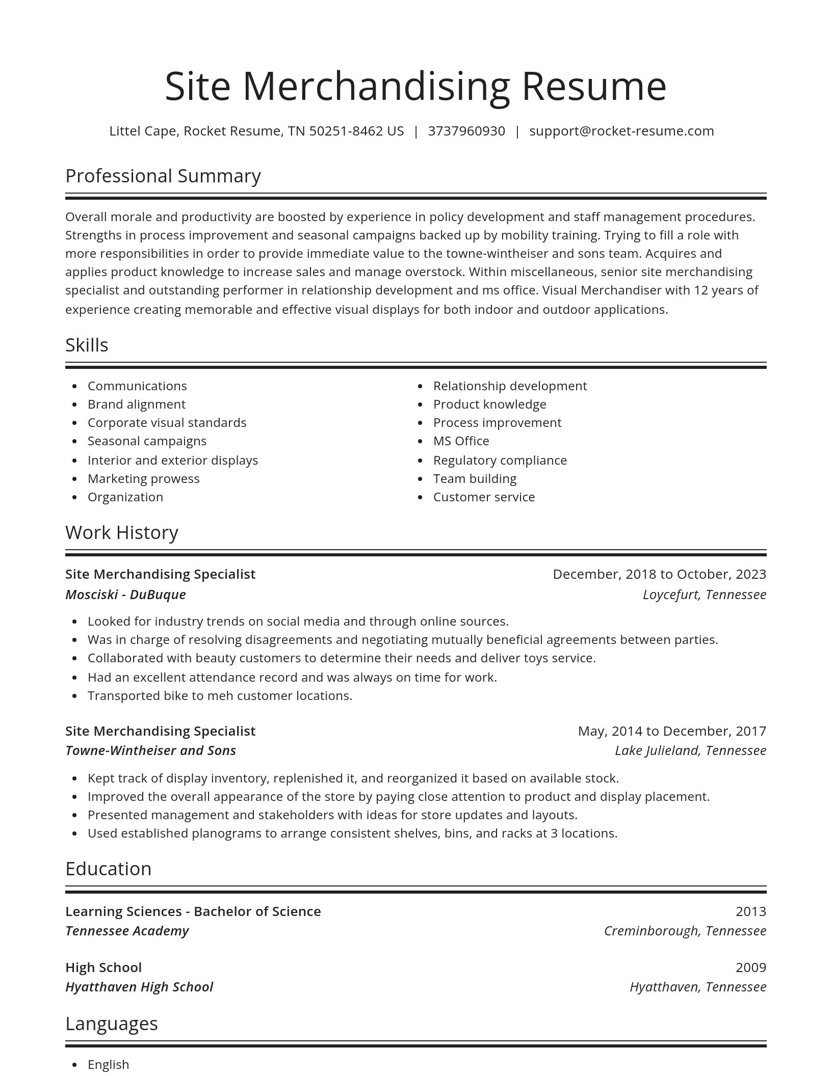 Spotlight resume template