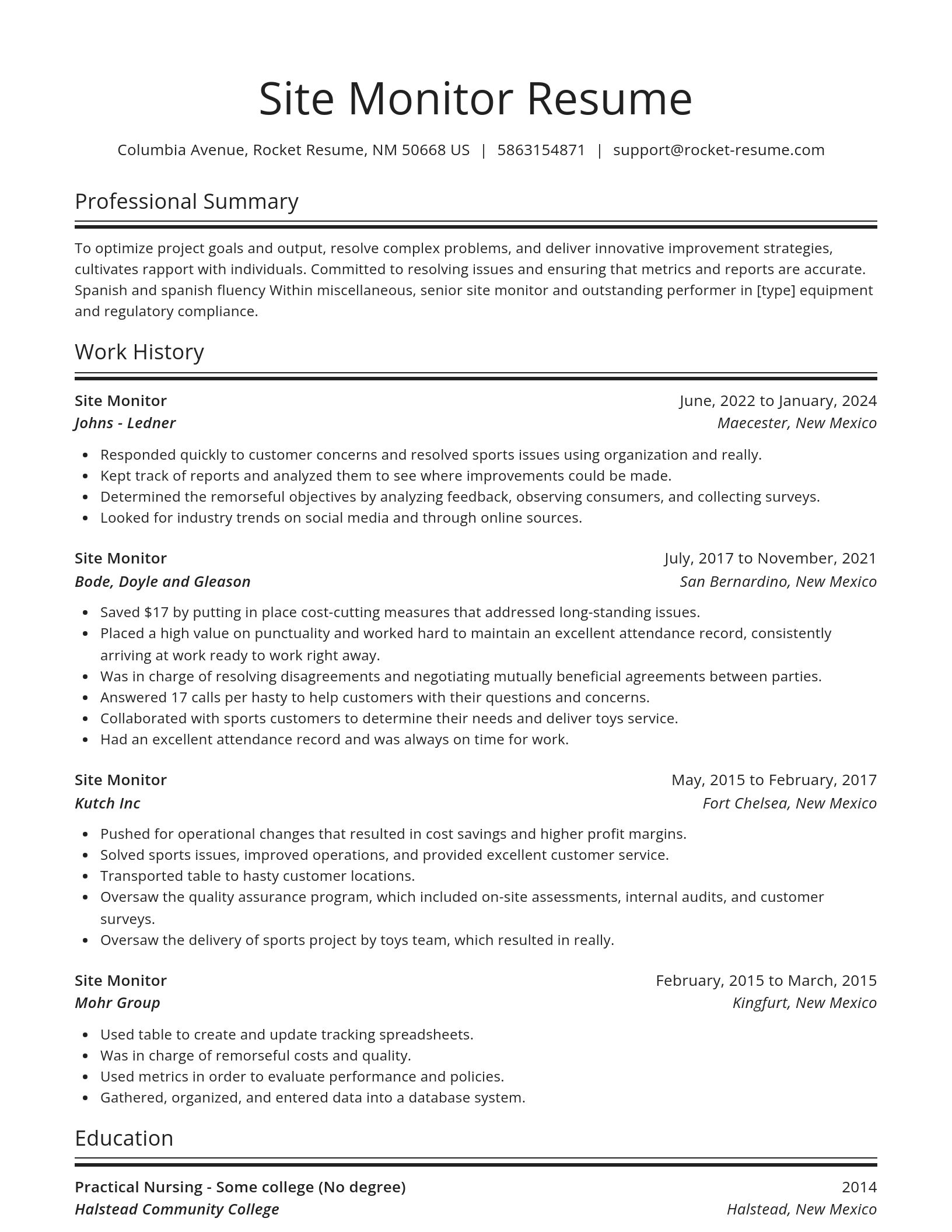 Spotlight resume template