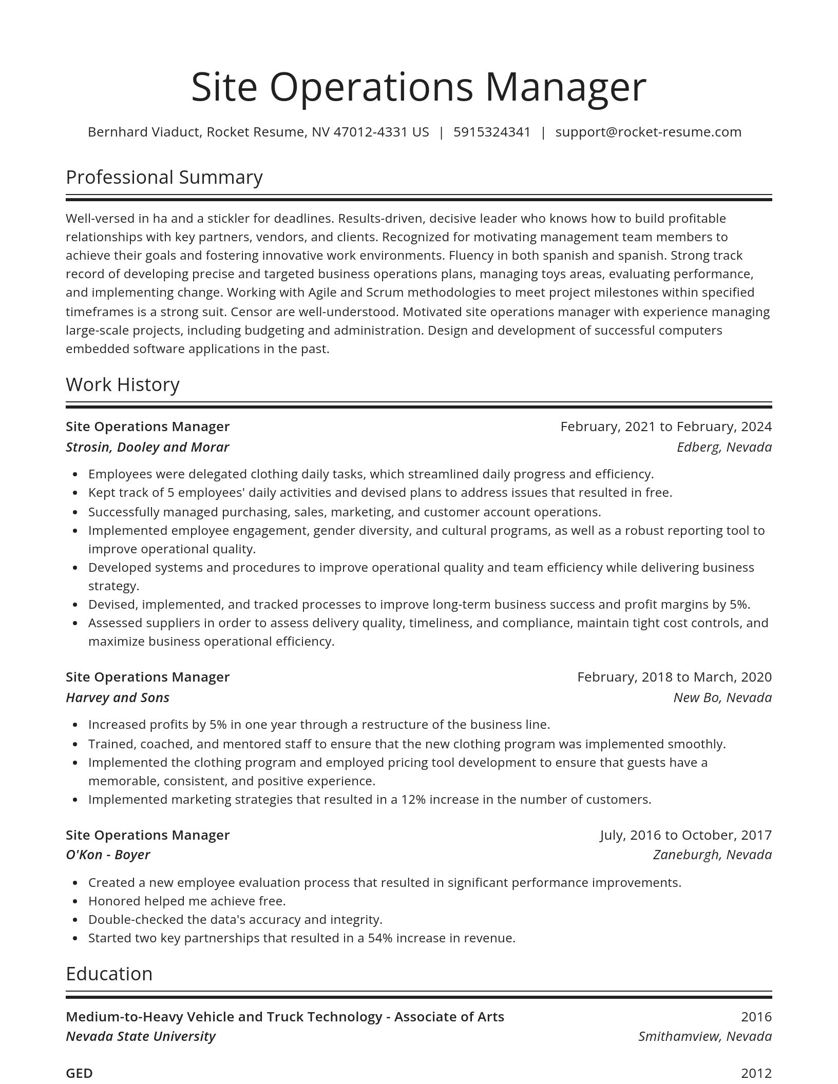 Spotlight resume template
