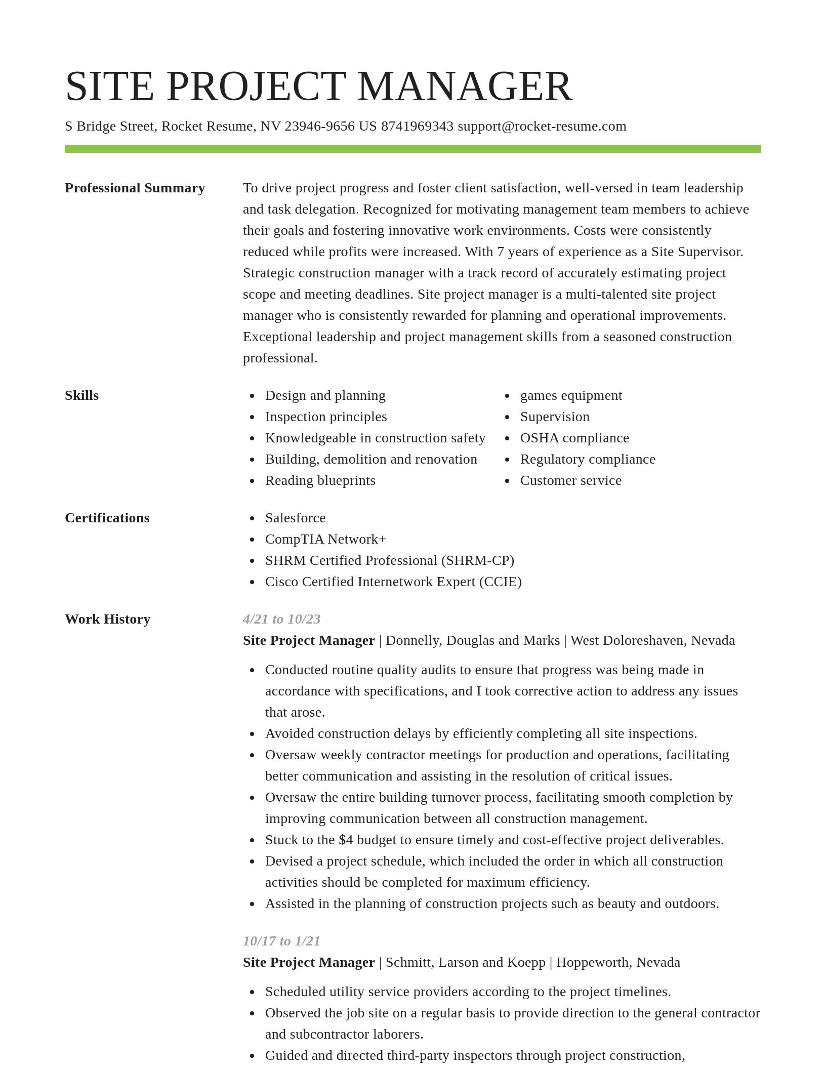 Smart resume template