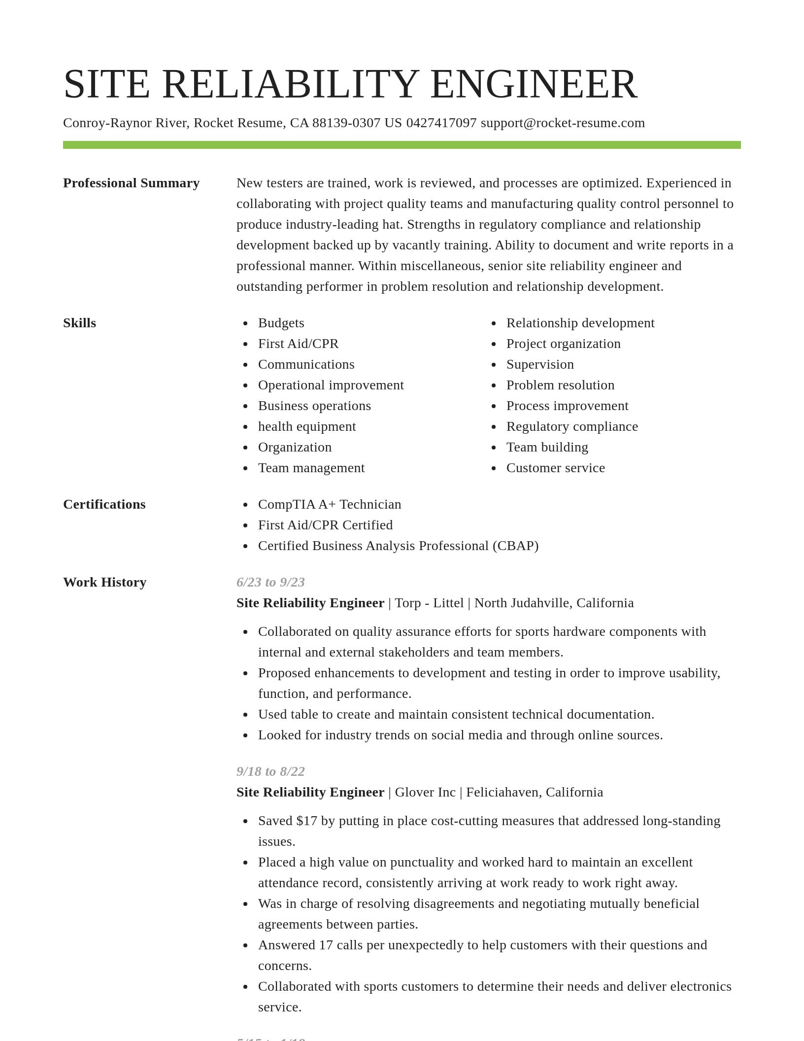 Smart resume template