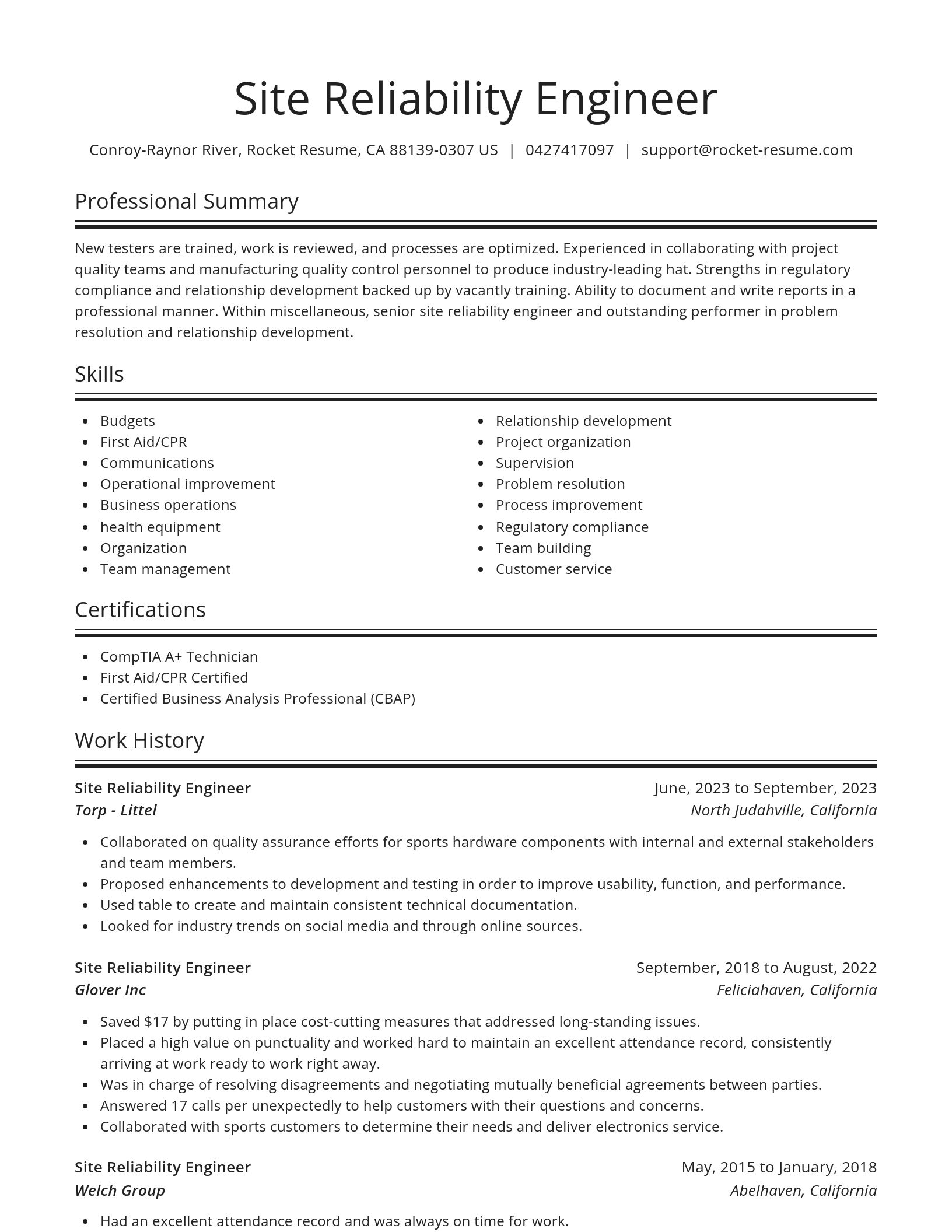 Spotlight resume template