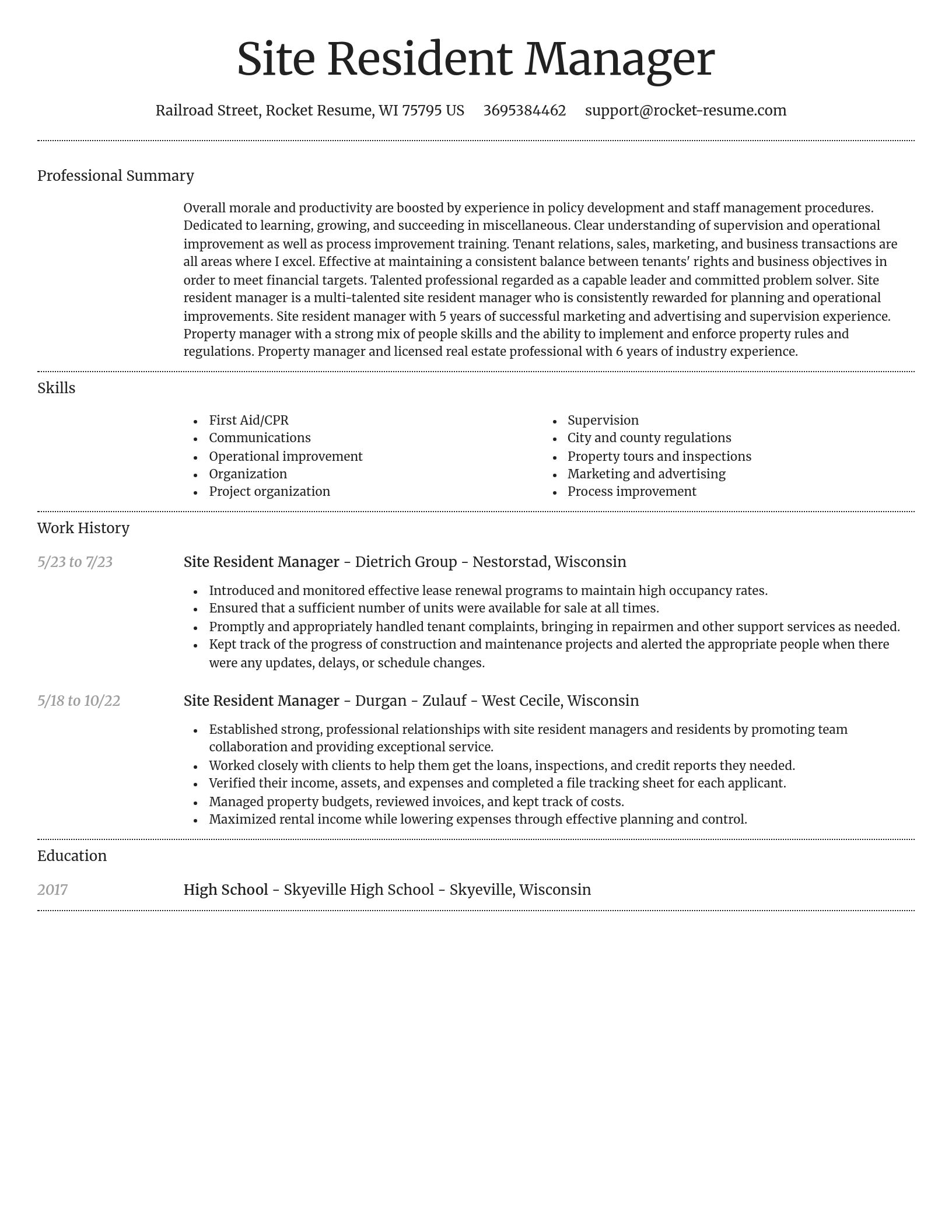 Dignified resume template