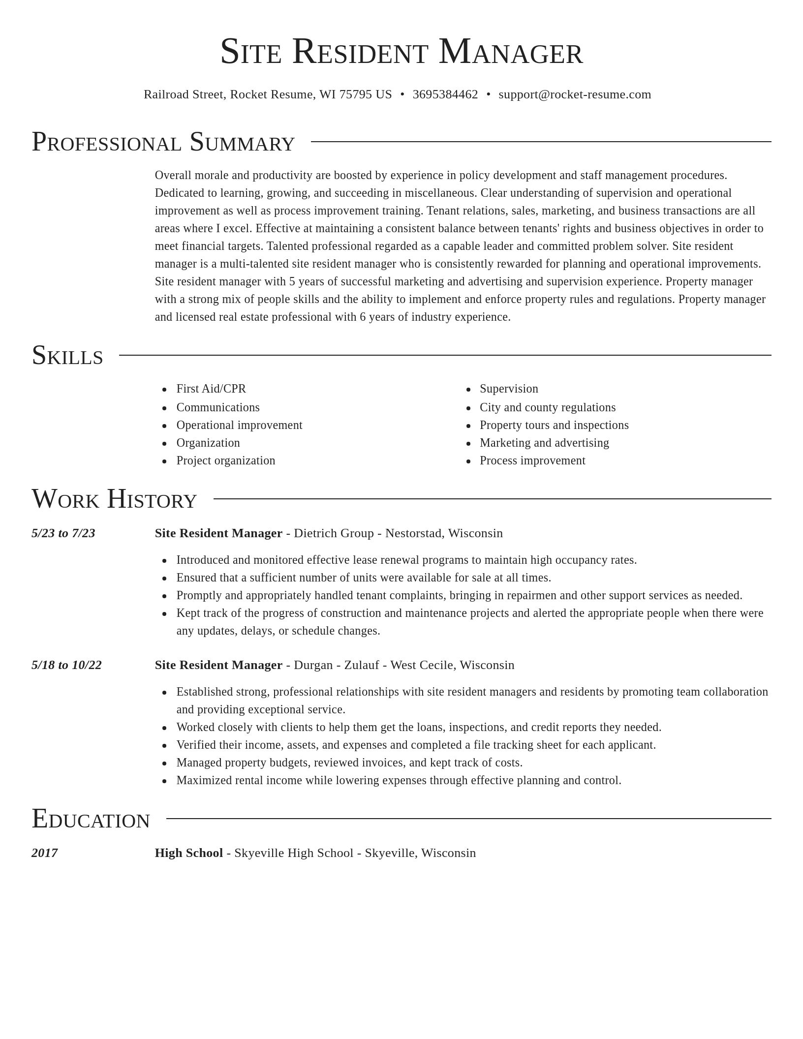 Director resume template
