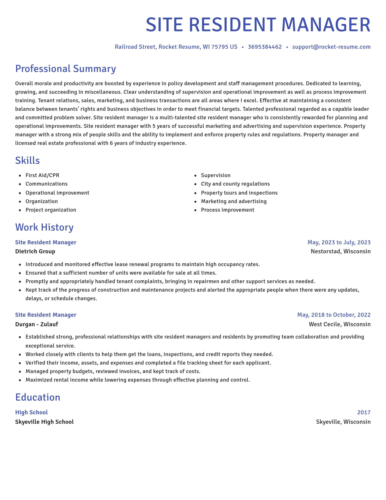 Novel resume template