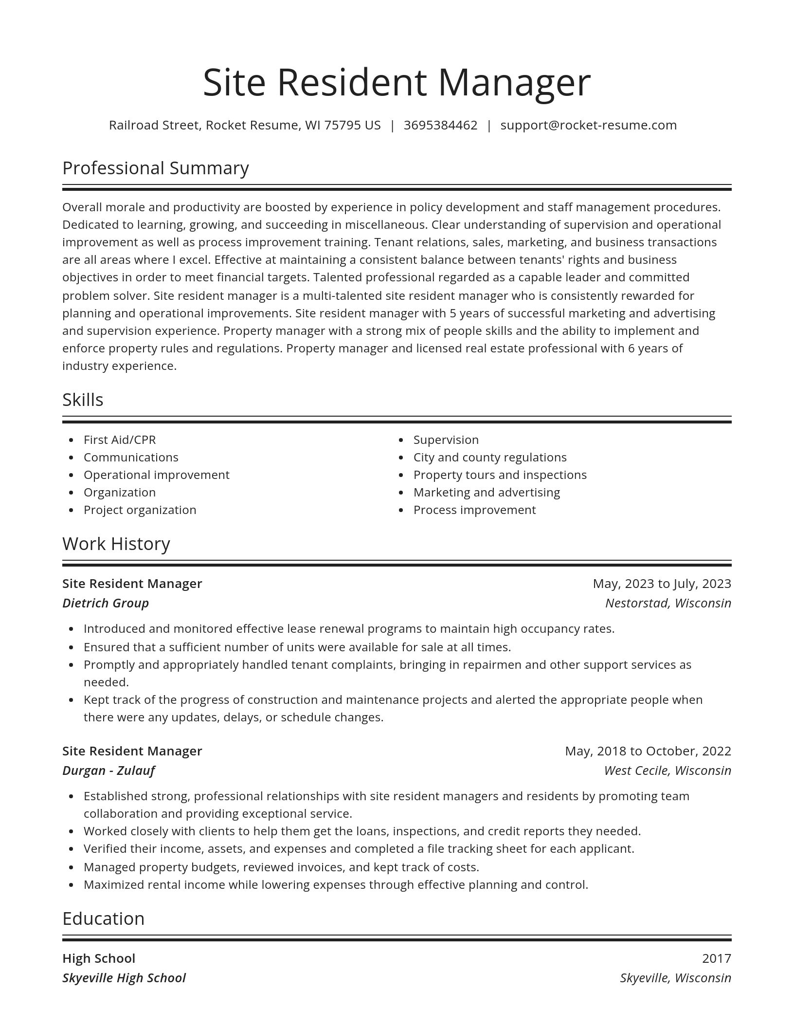 Spotlight resume template