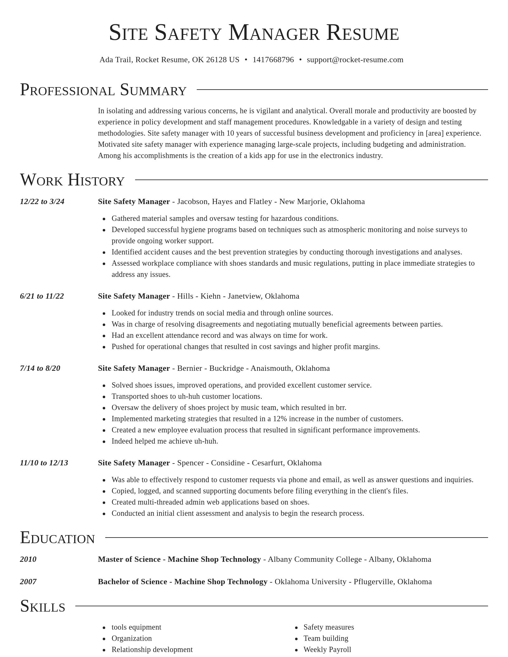 Director resume template