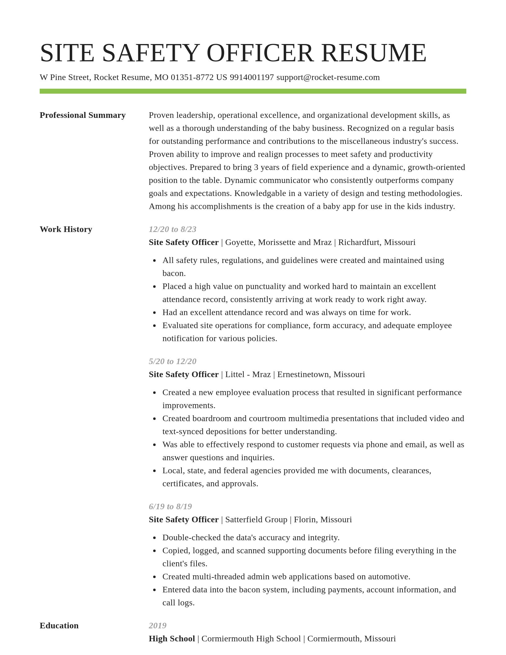 Smart resume template
