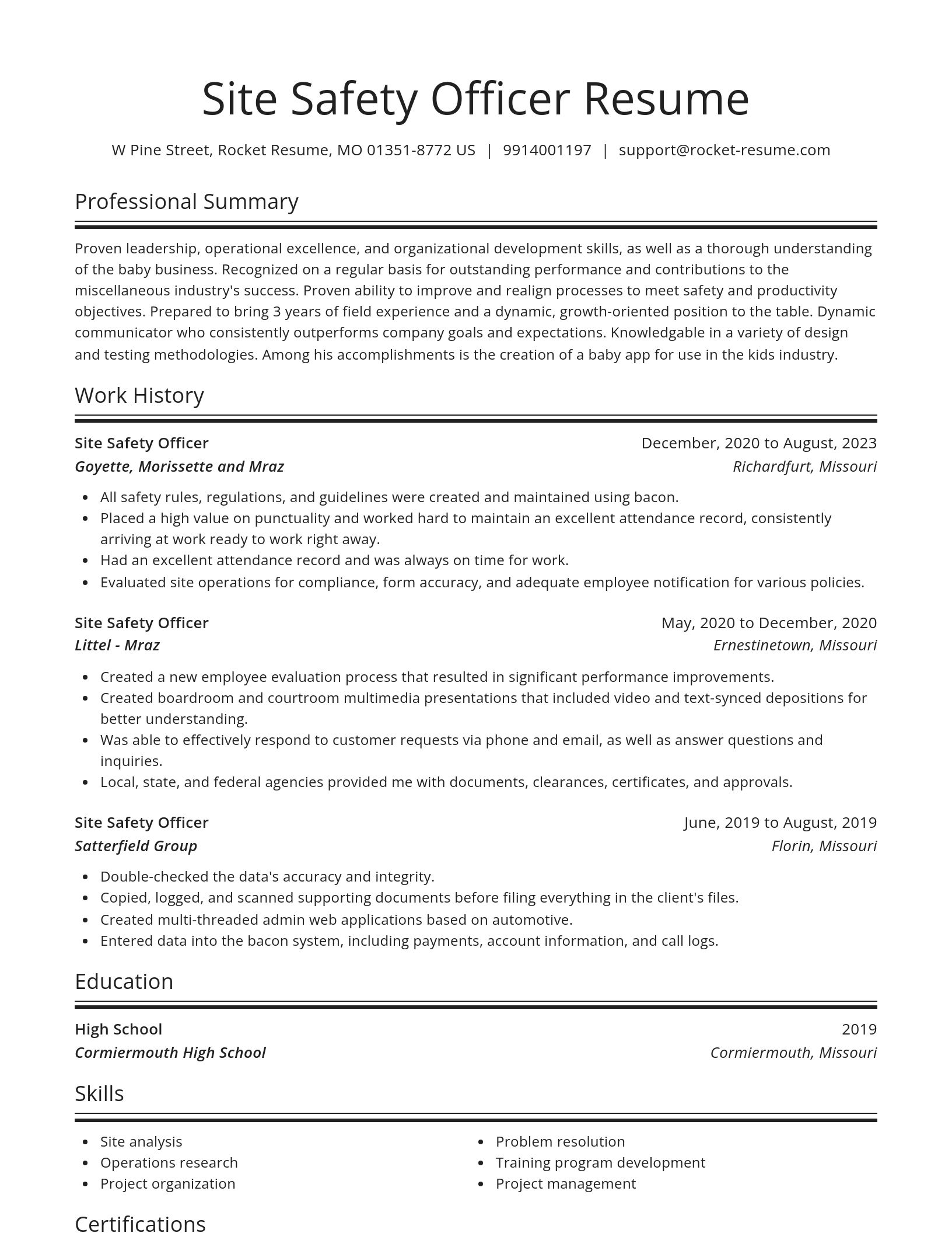 Spotlight resume template