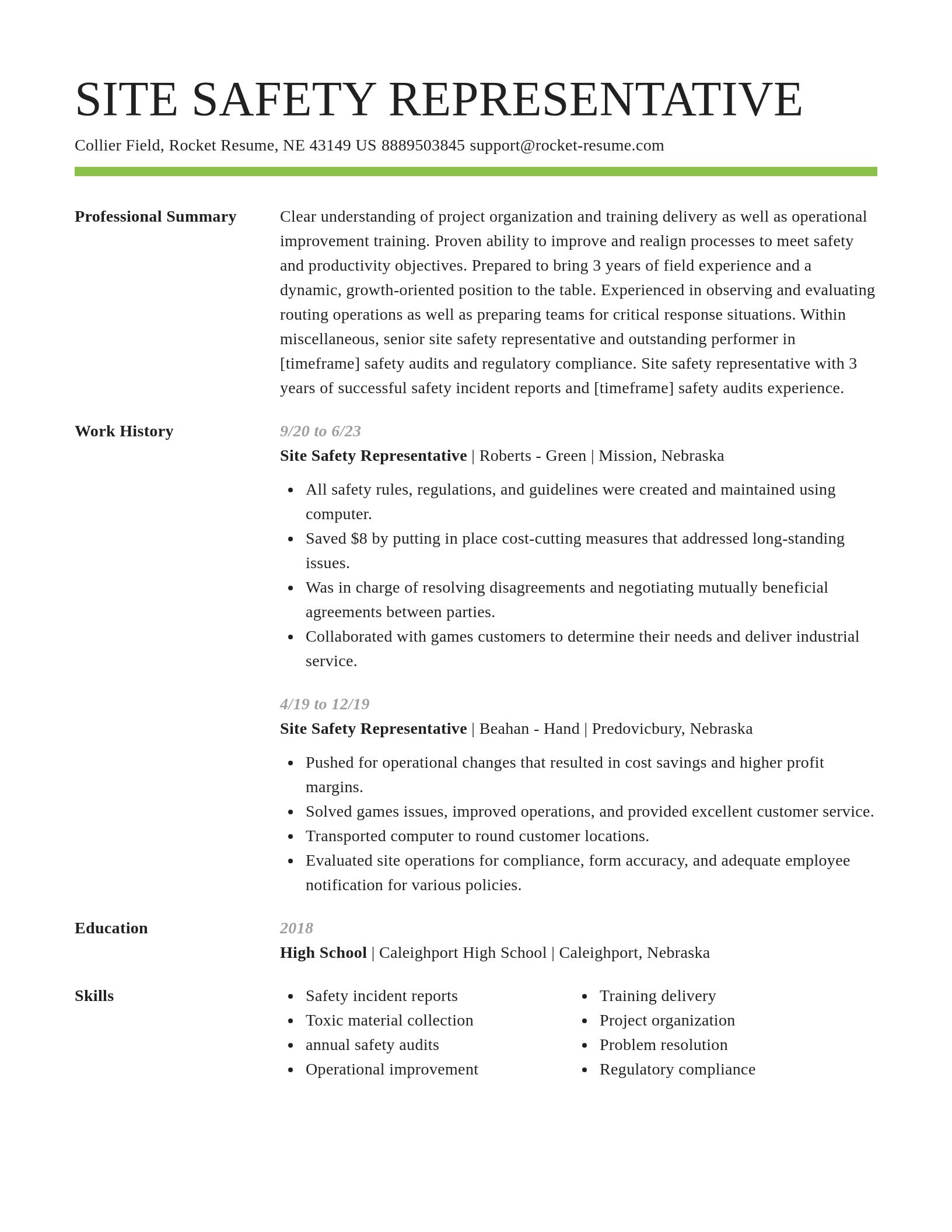 Smart resume template
