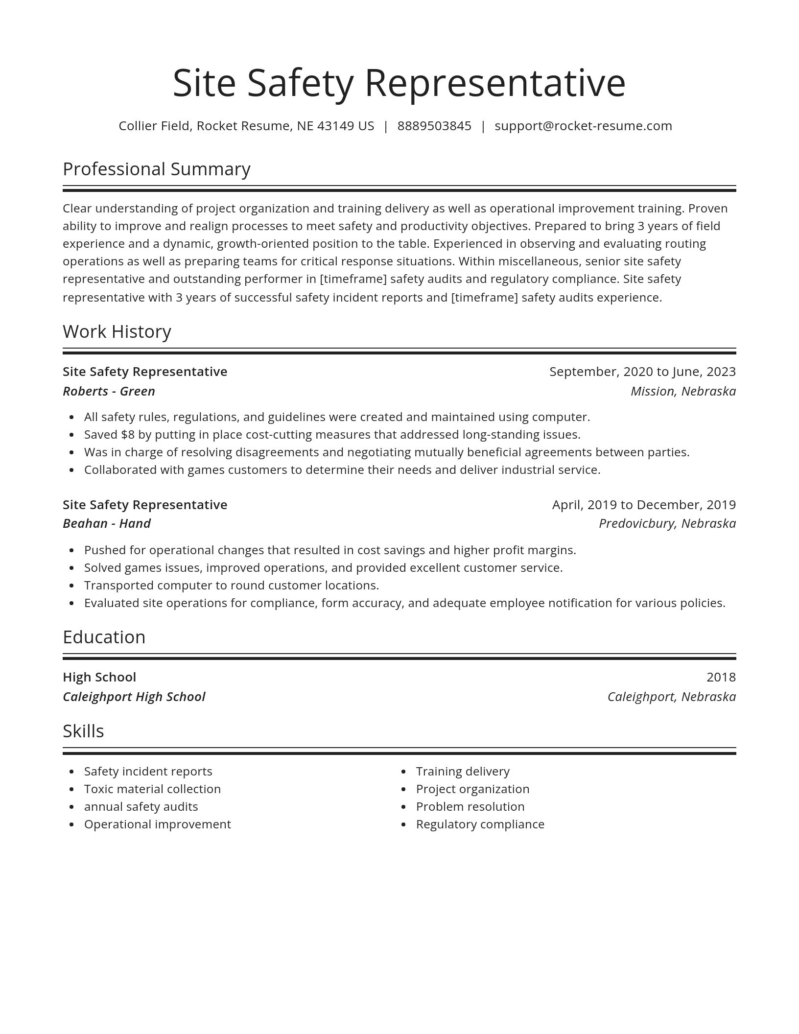 Spotlight resume template