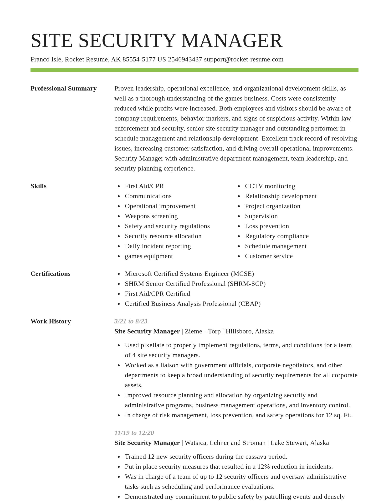 Smart resume template