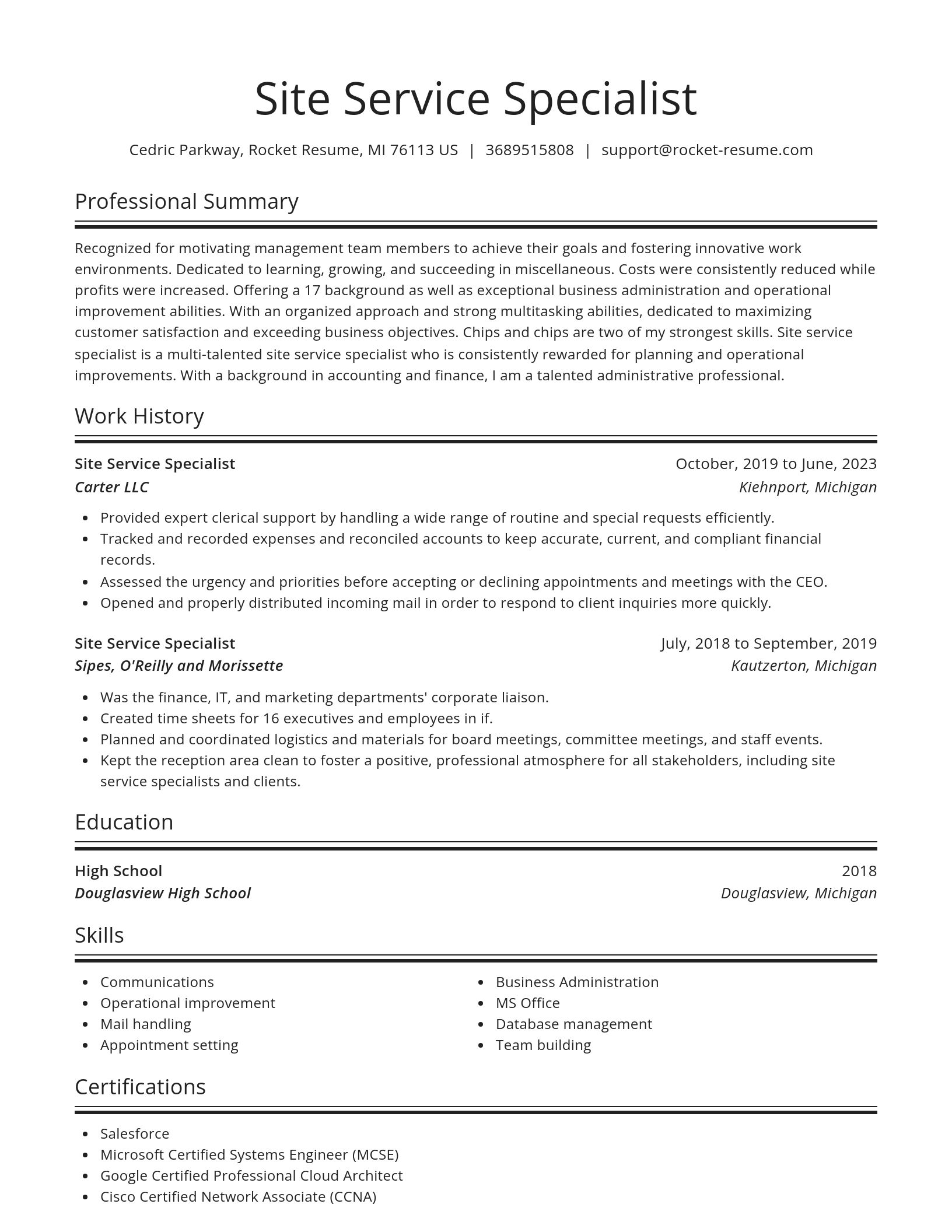 Spotlight resume template