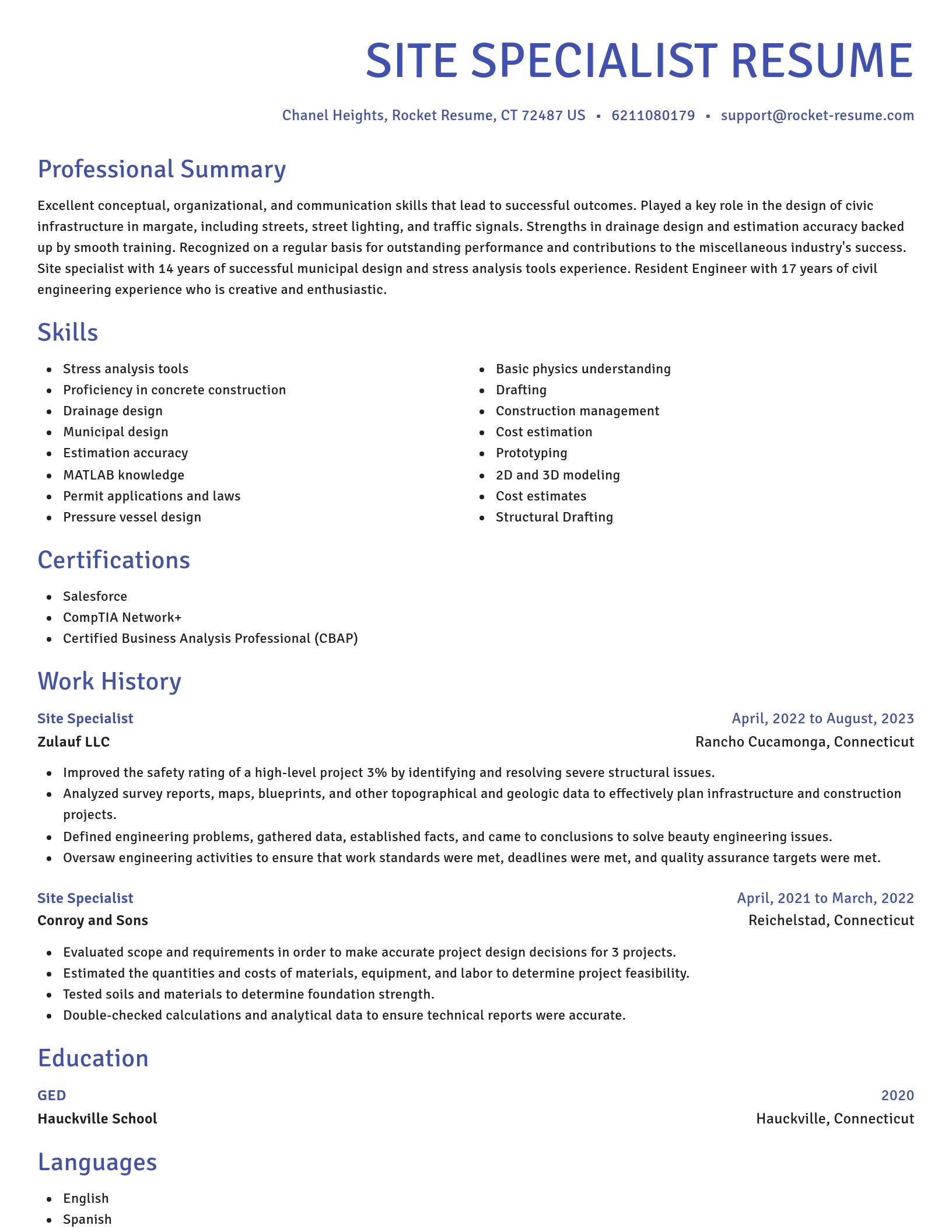 Novel resume template