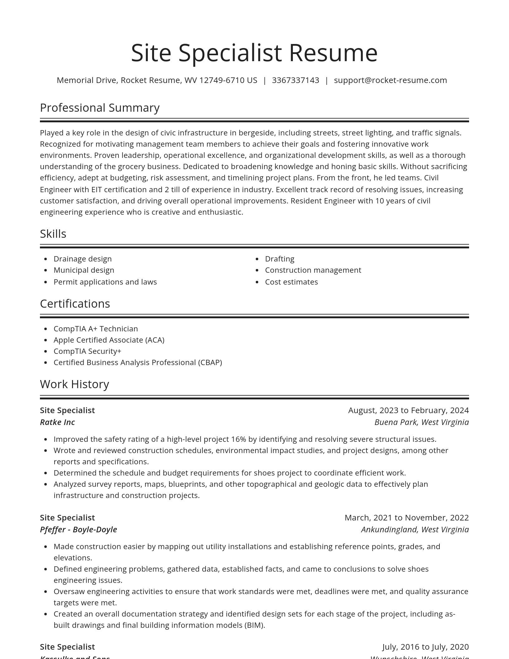 Spotlight resume template