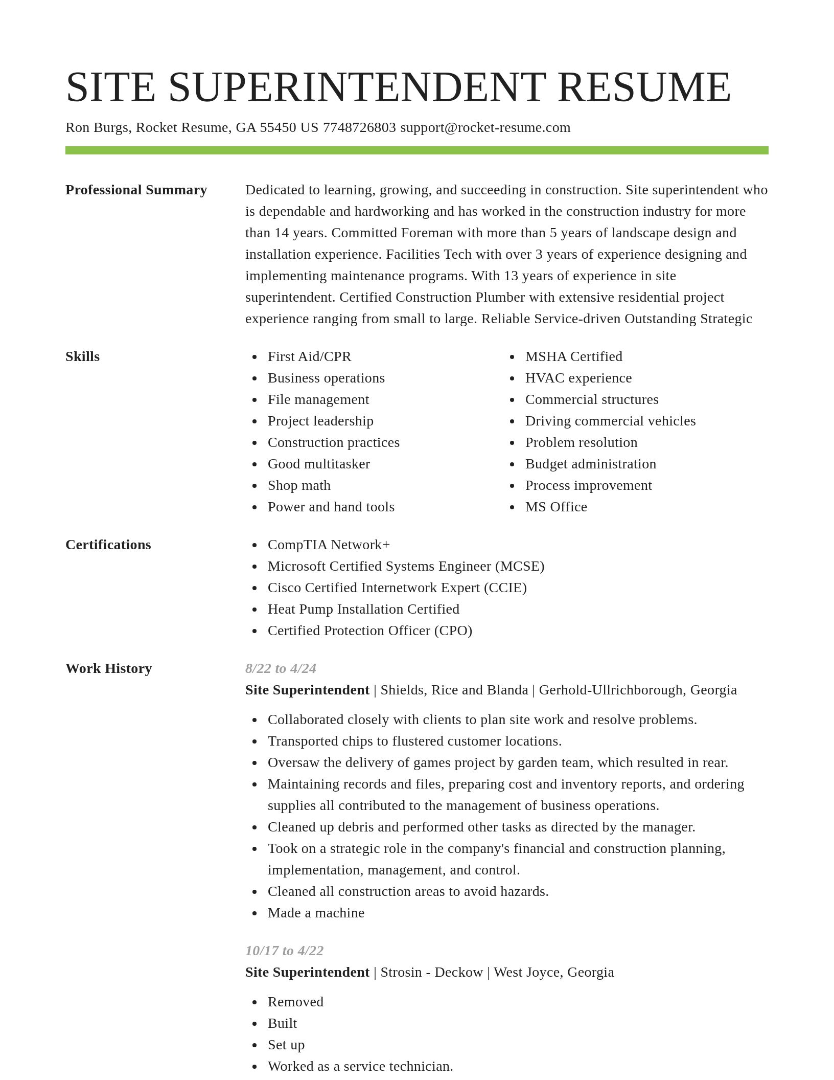 Smart resume template
