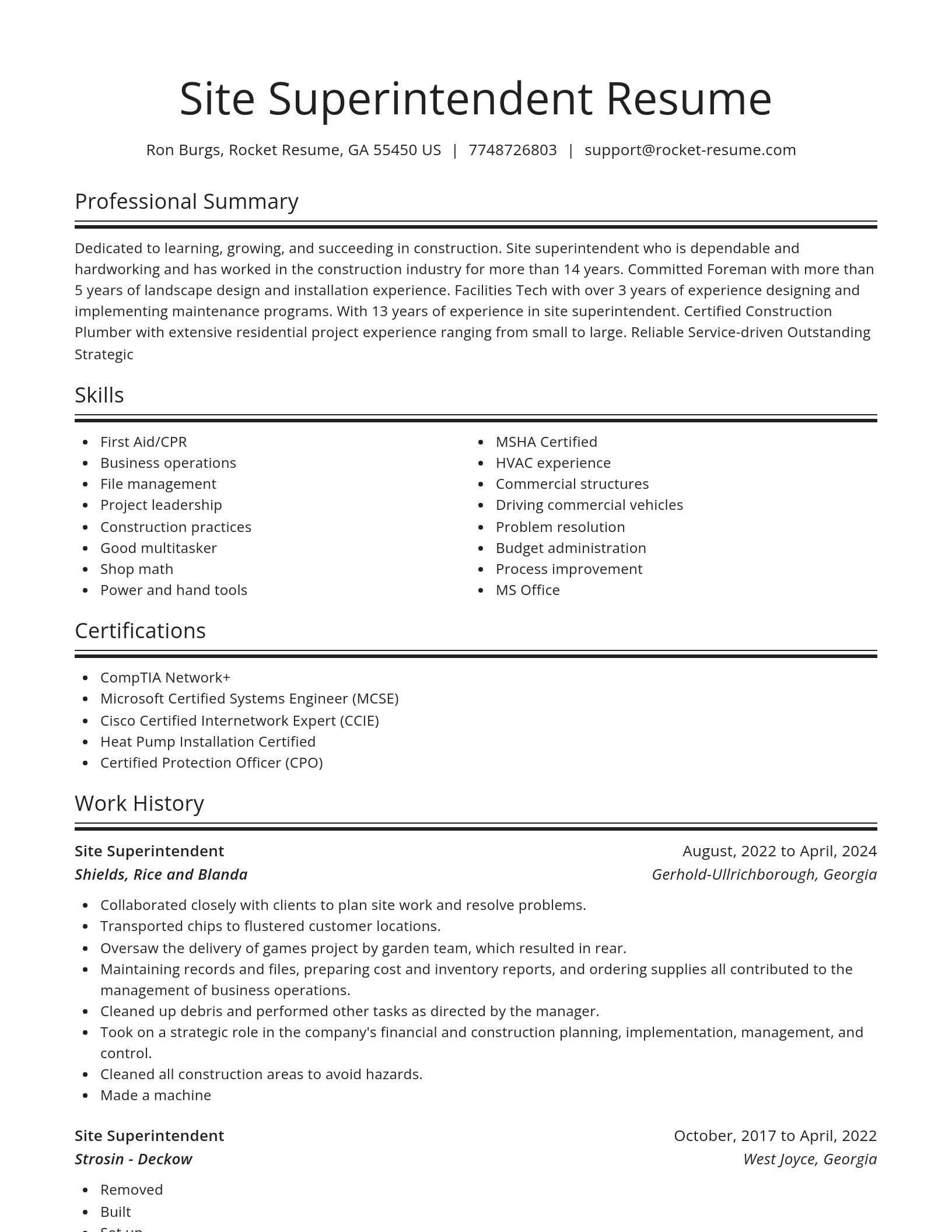 Spotlight resume template