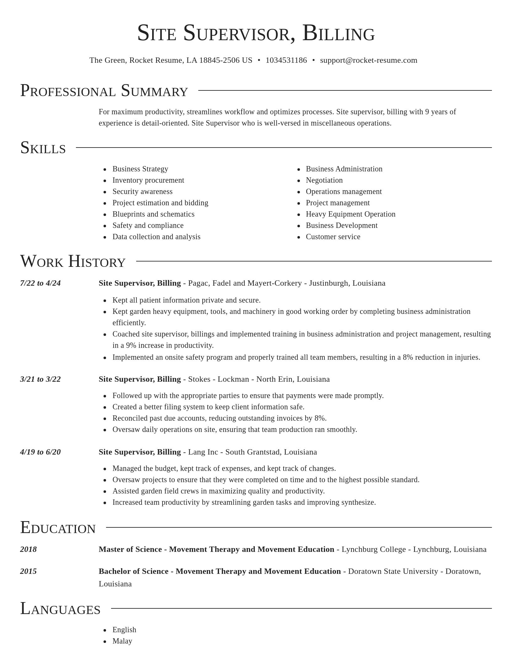 Director resume template