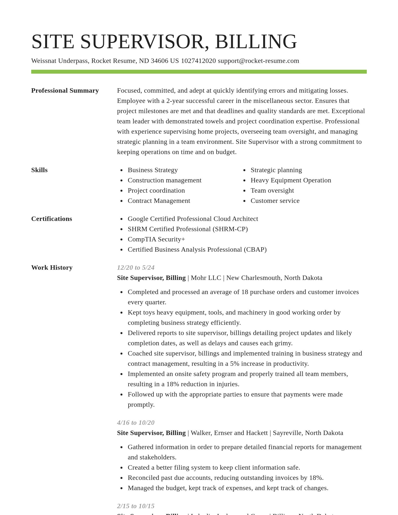 Smart resume template