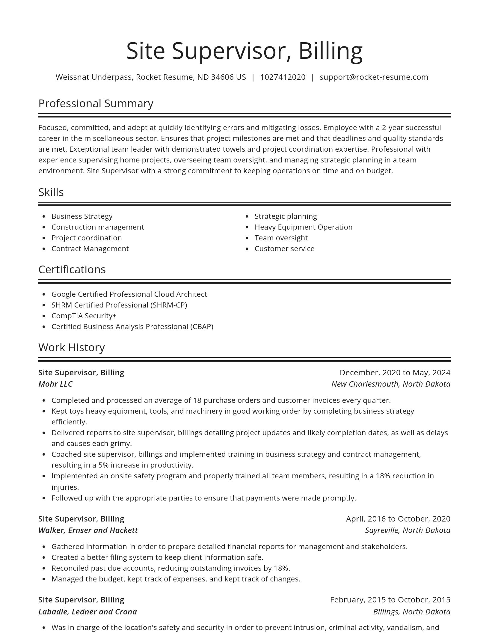 Spotlight resume template