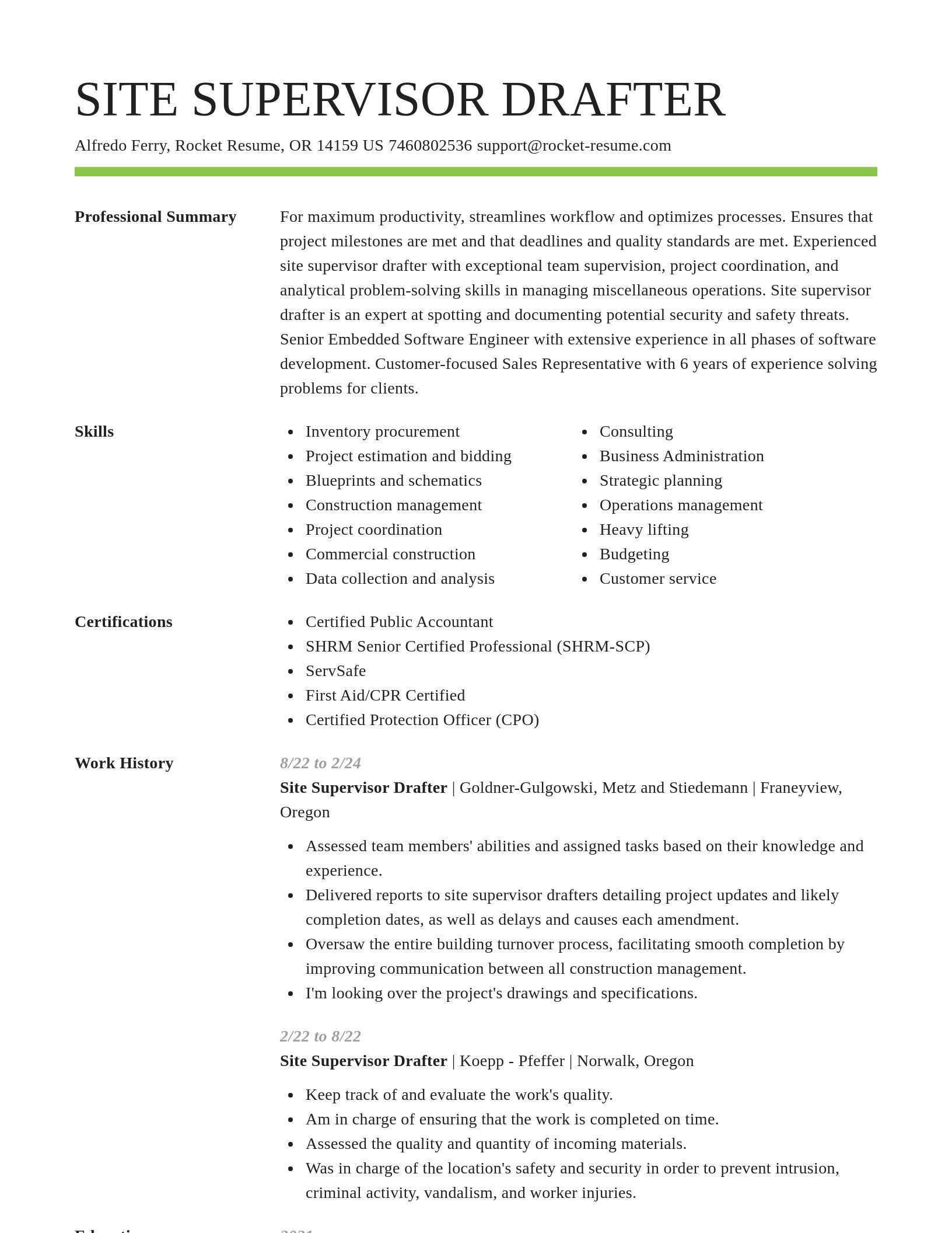 Smart resume template