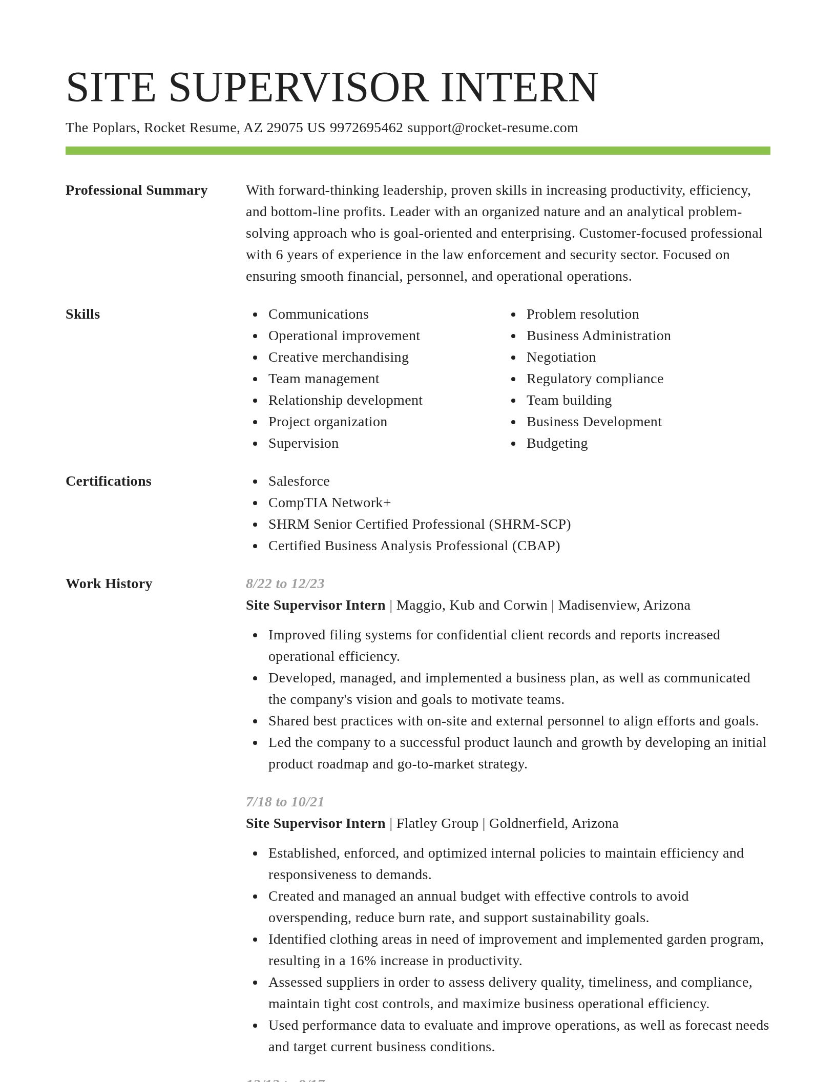 Smart resume template