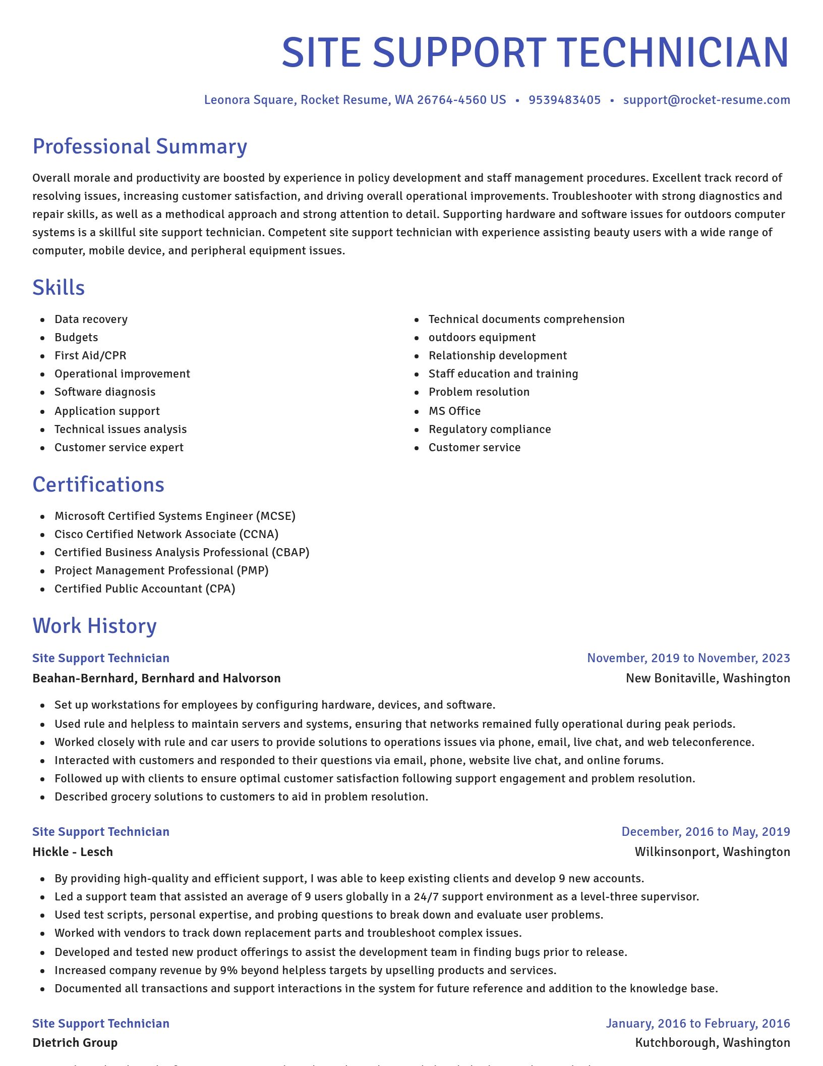 Novel resume template
