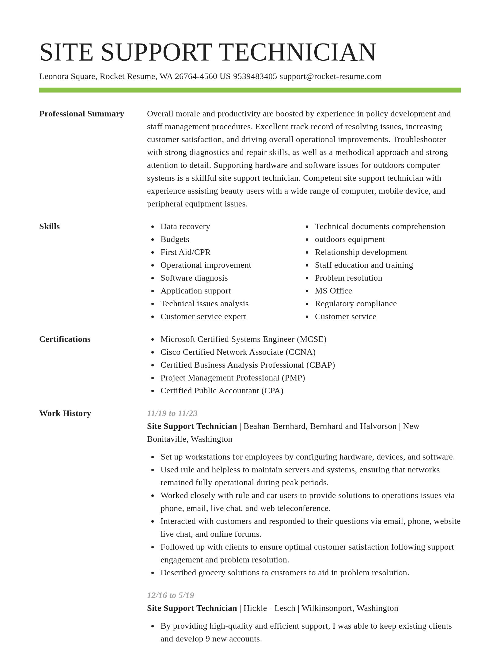 Smart resume template
