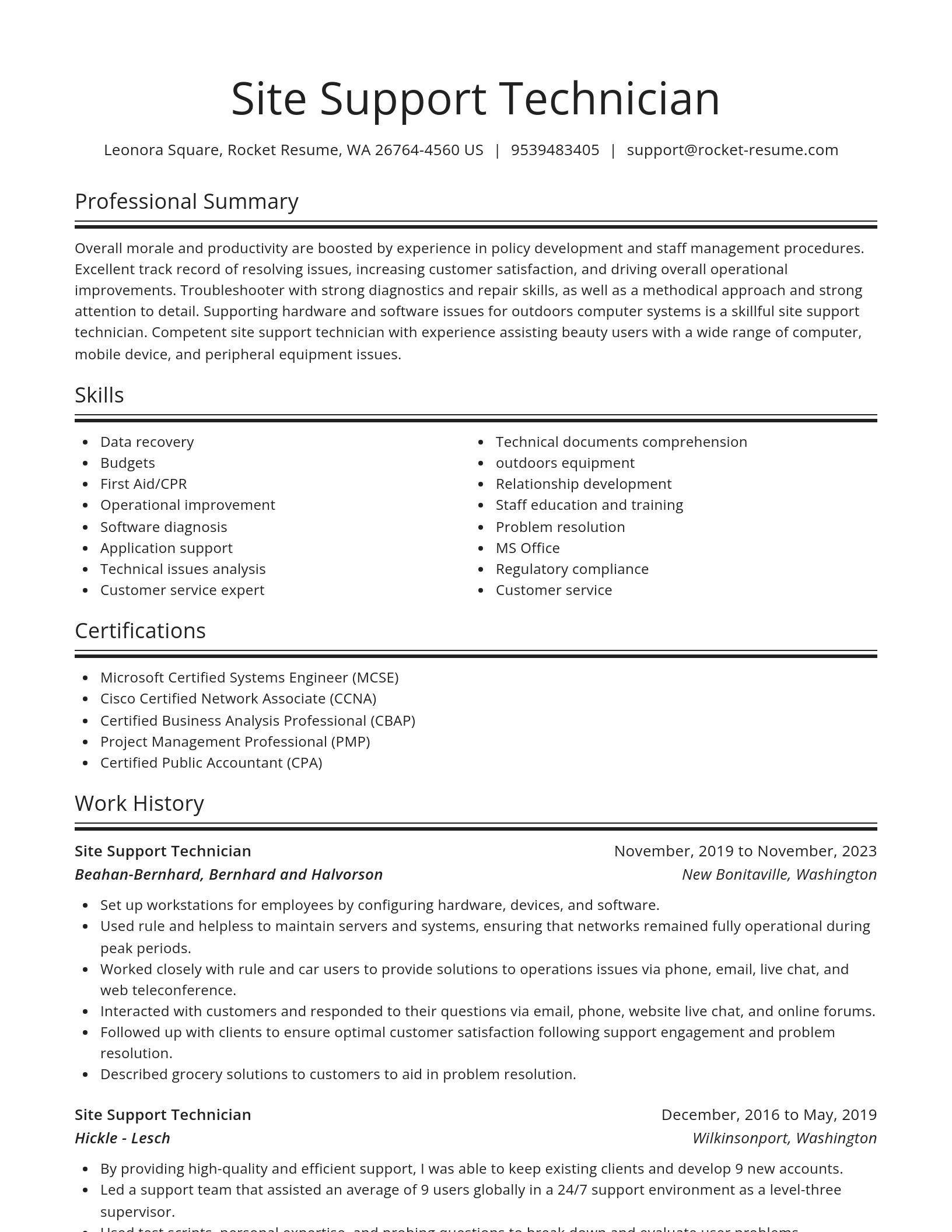 Spotlight resume template