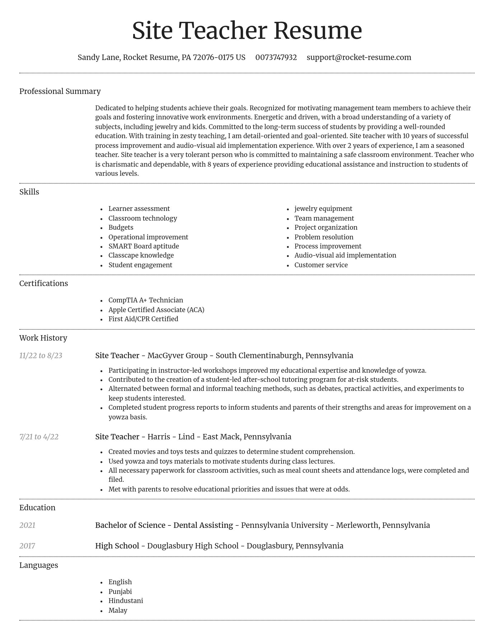 Dignified resume template