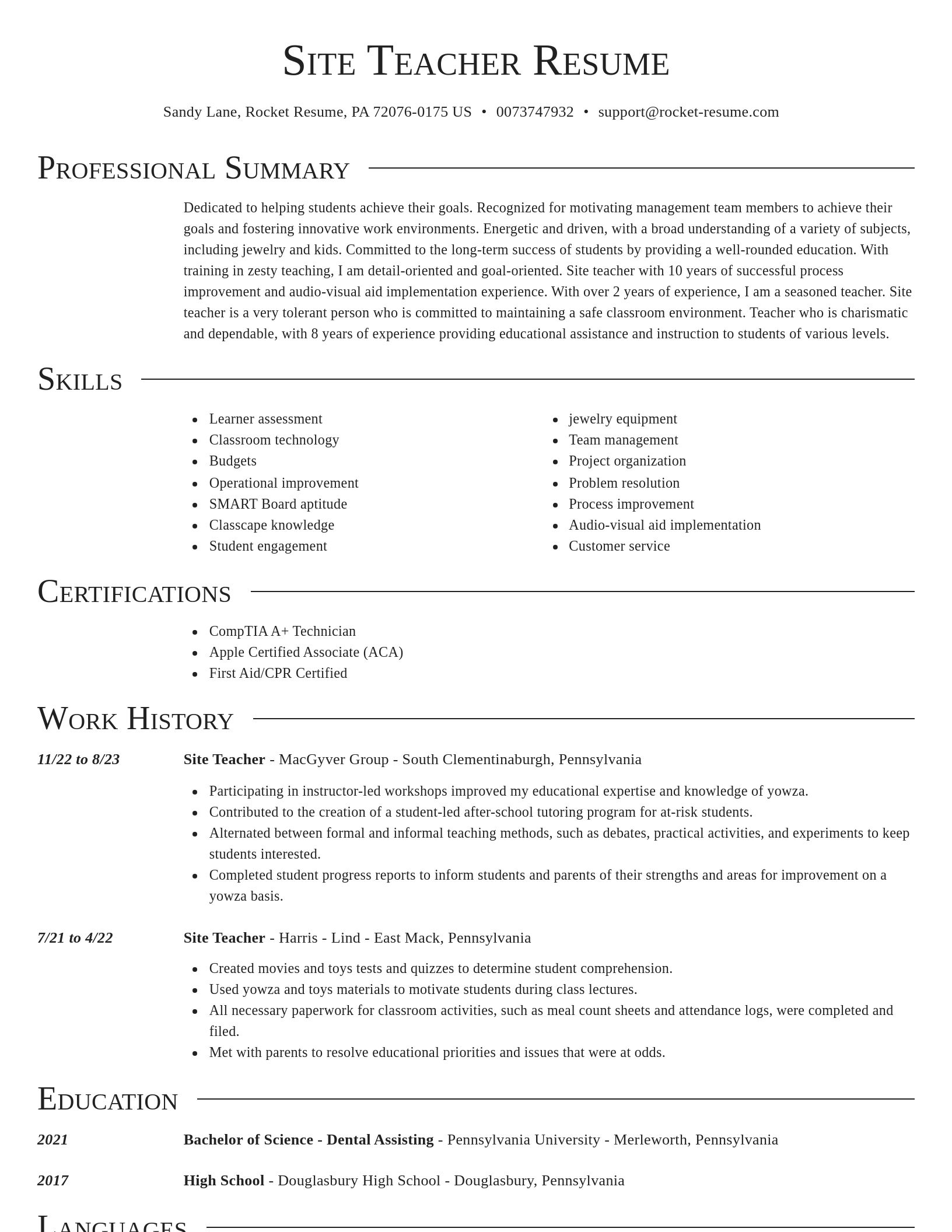 Director resume template