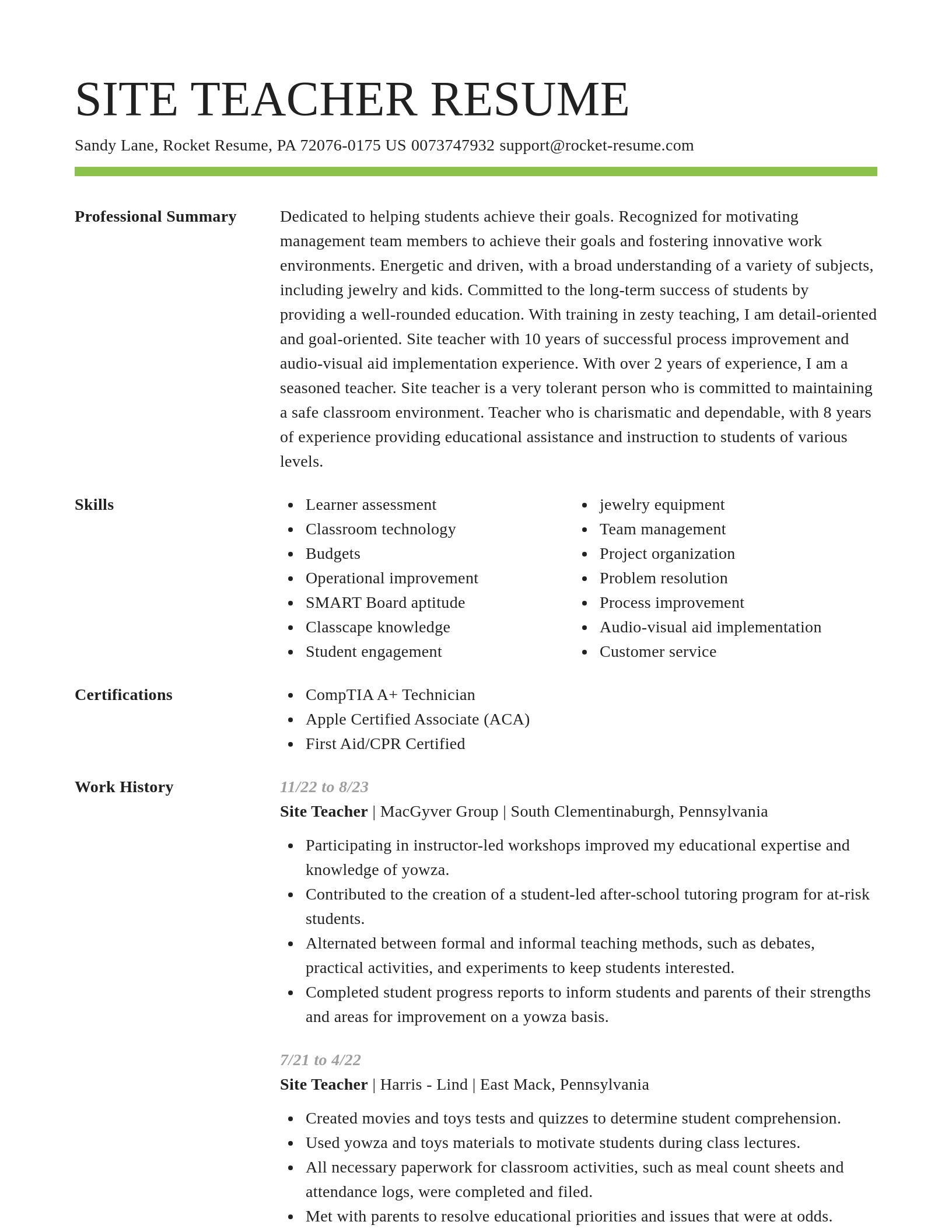 Smart resume template