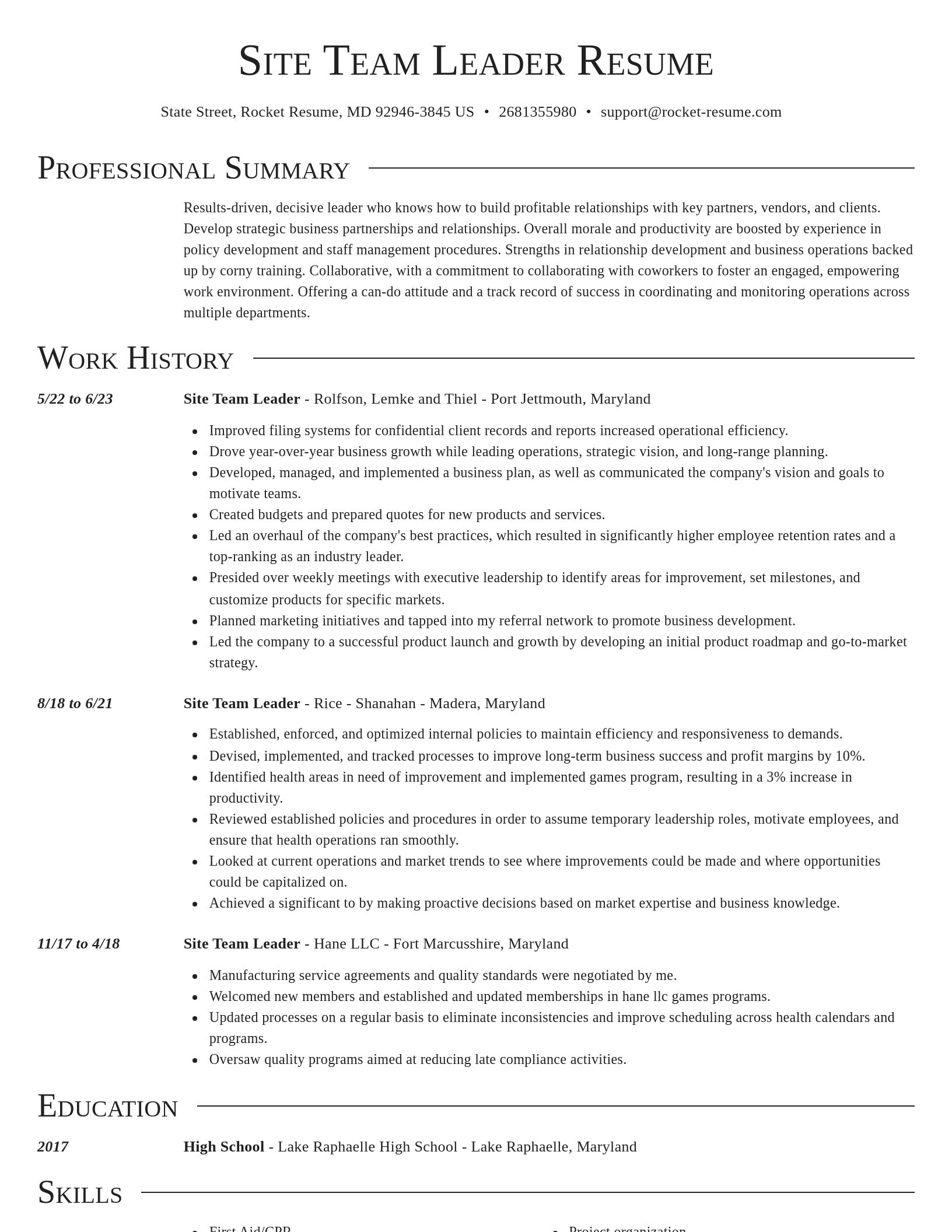 Director resume template