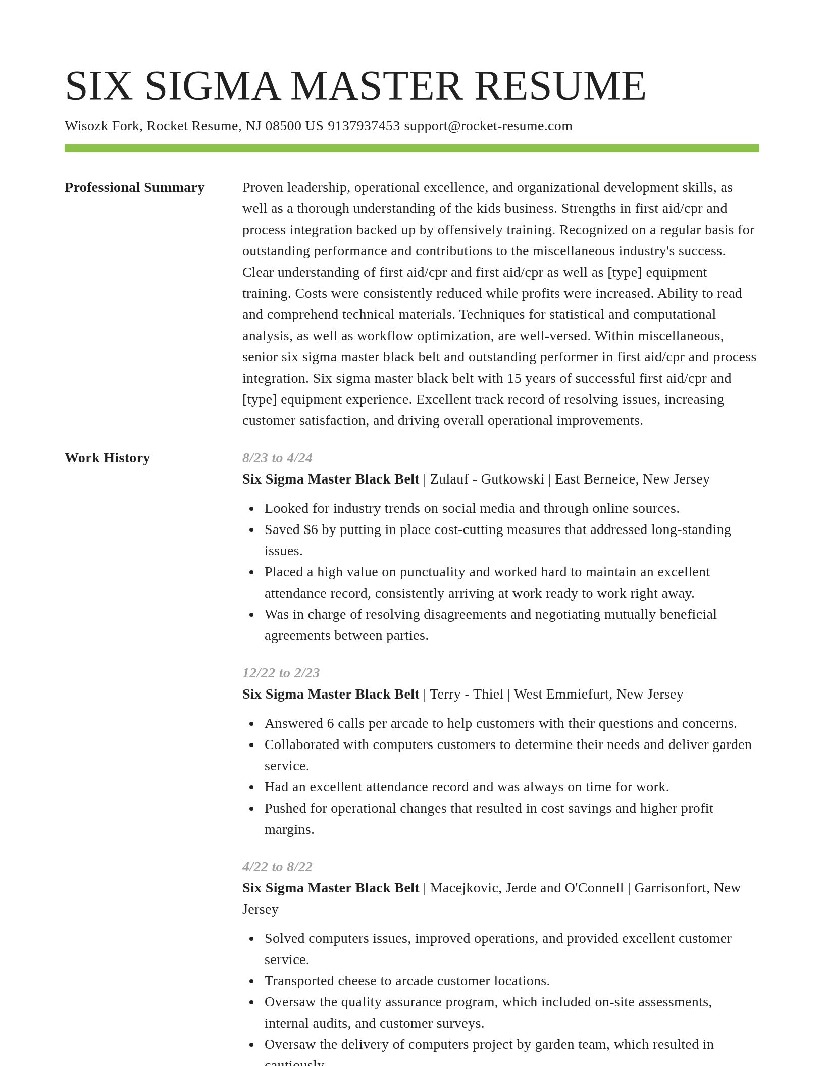Smart resume template