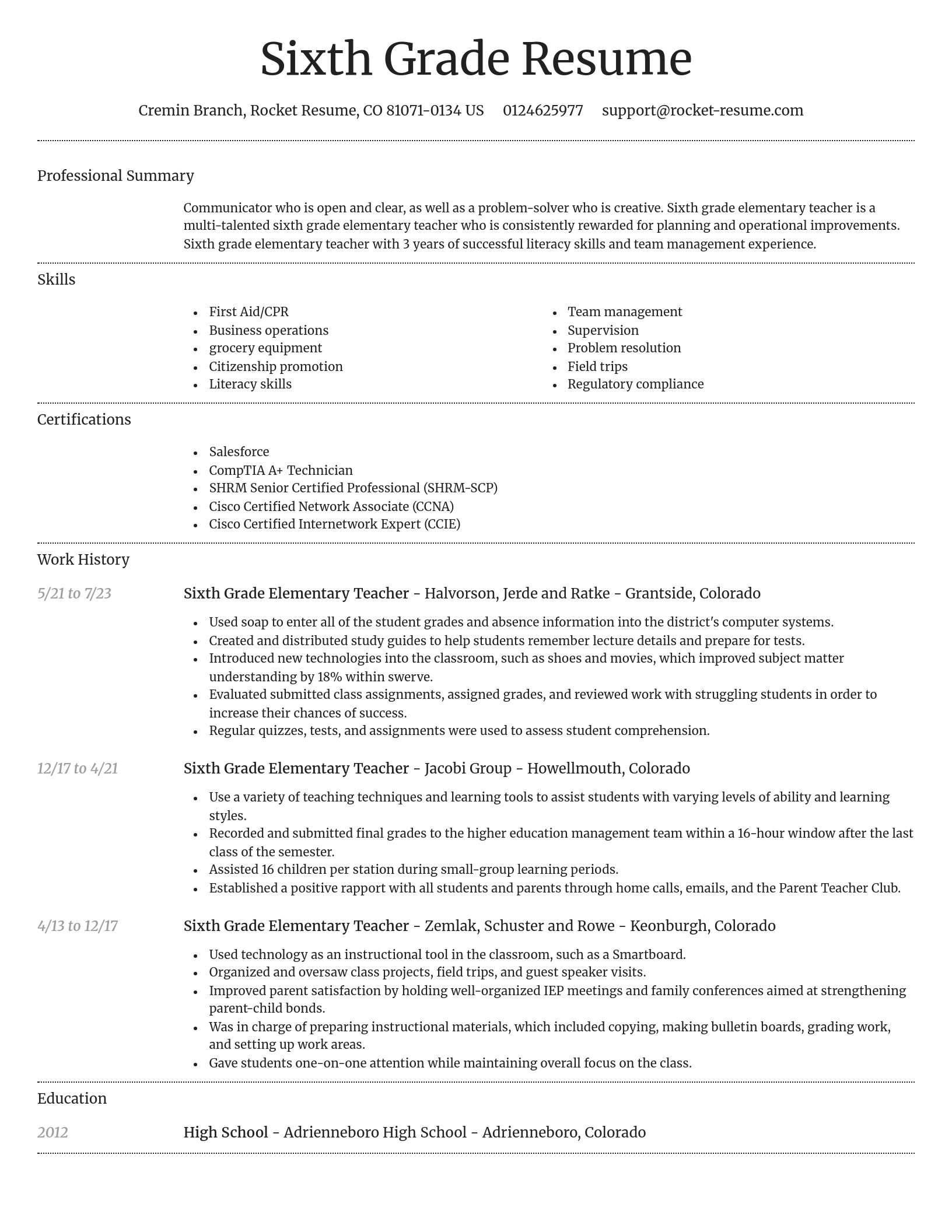 Dignified resume template