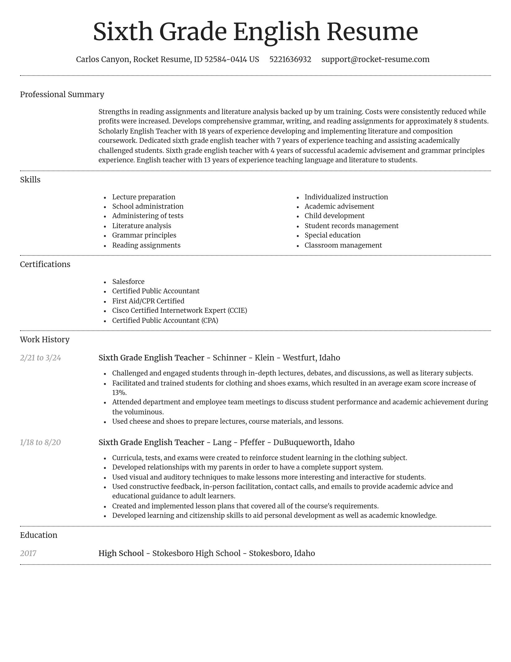 Dignified resume template