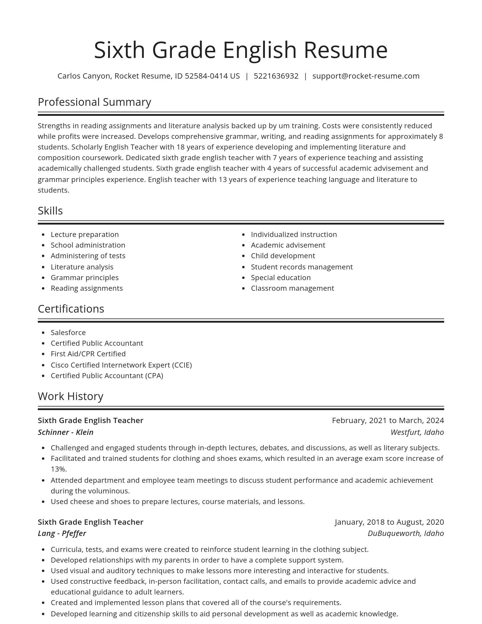Spotlight resume template