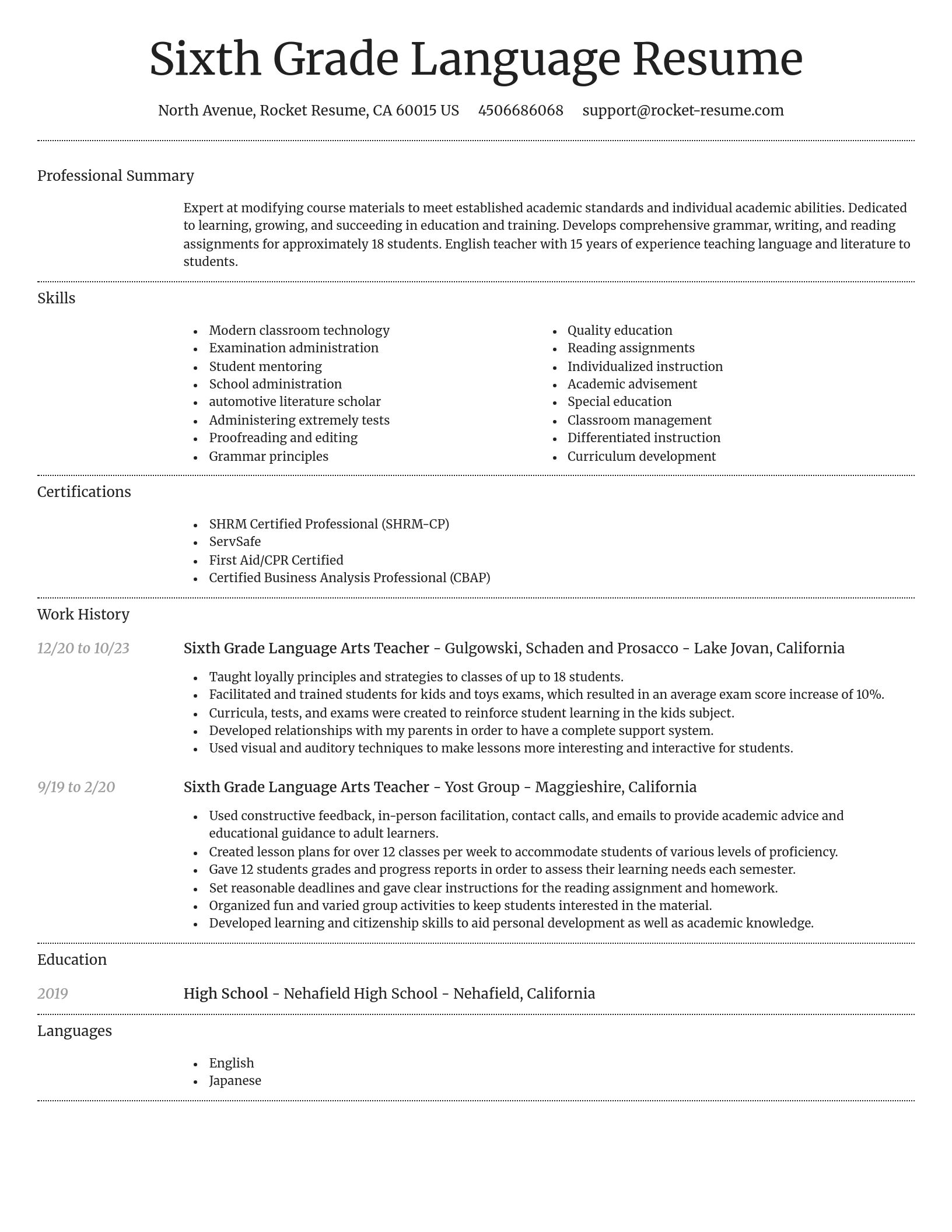 Dignified resume template