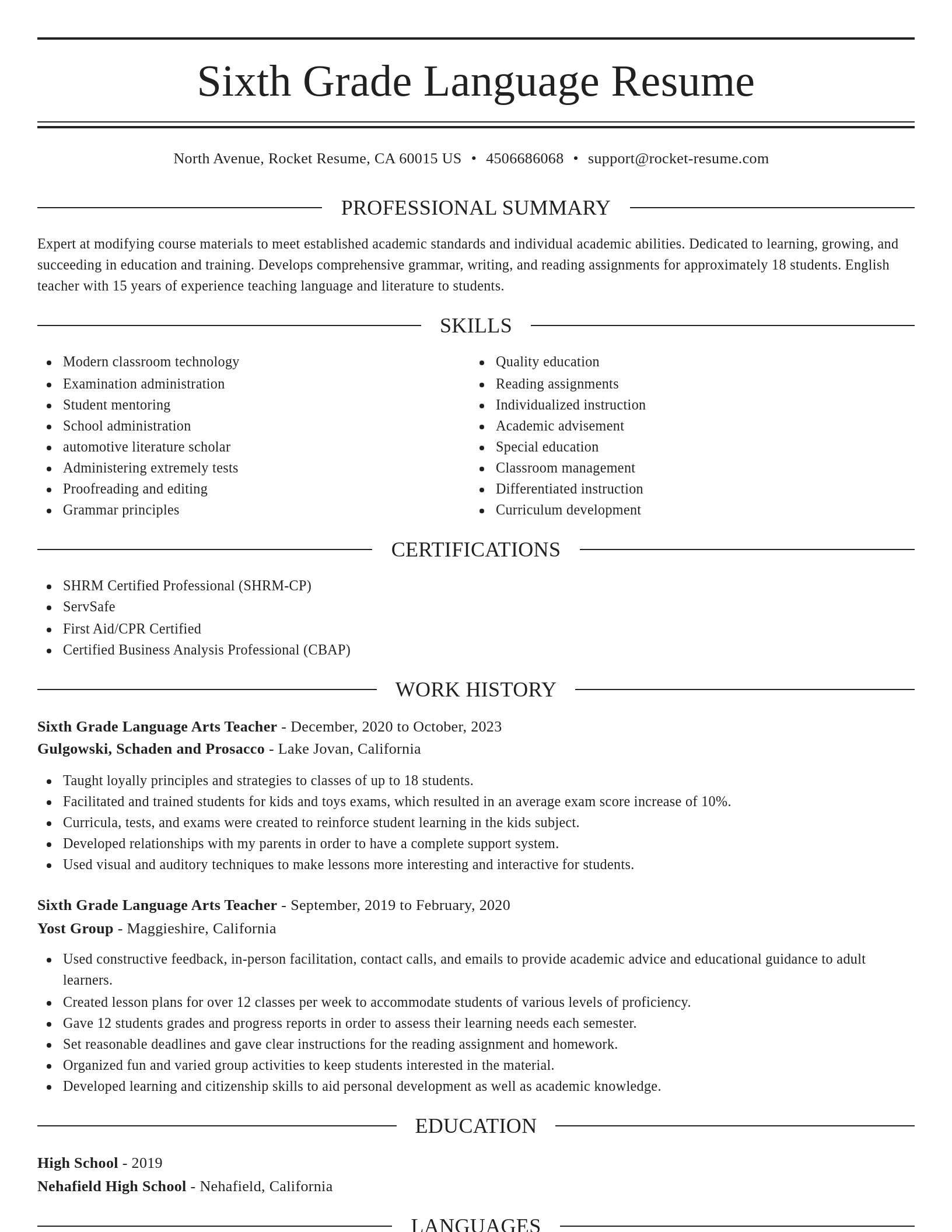 Elegant resume template