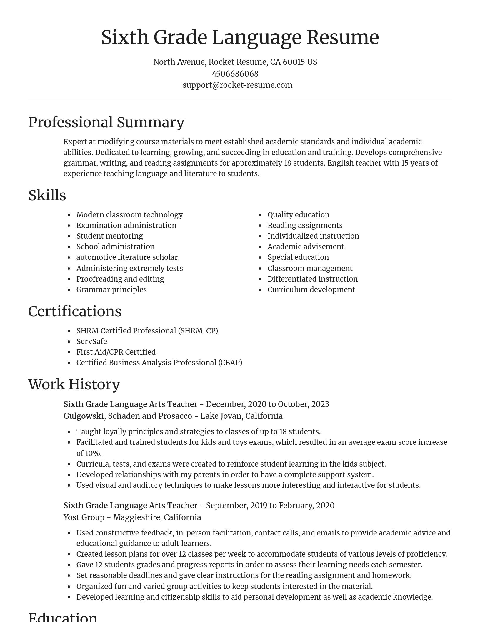 Focal Point resume template