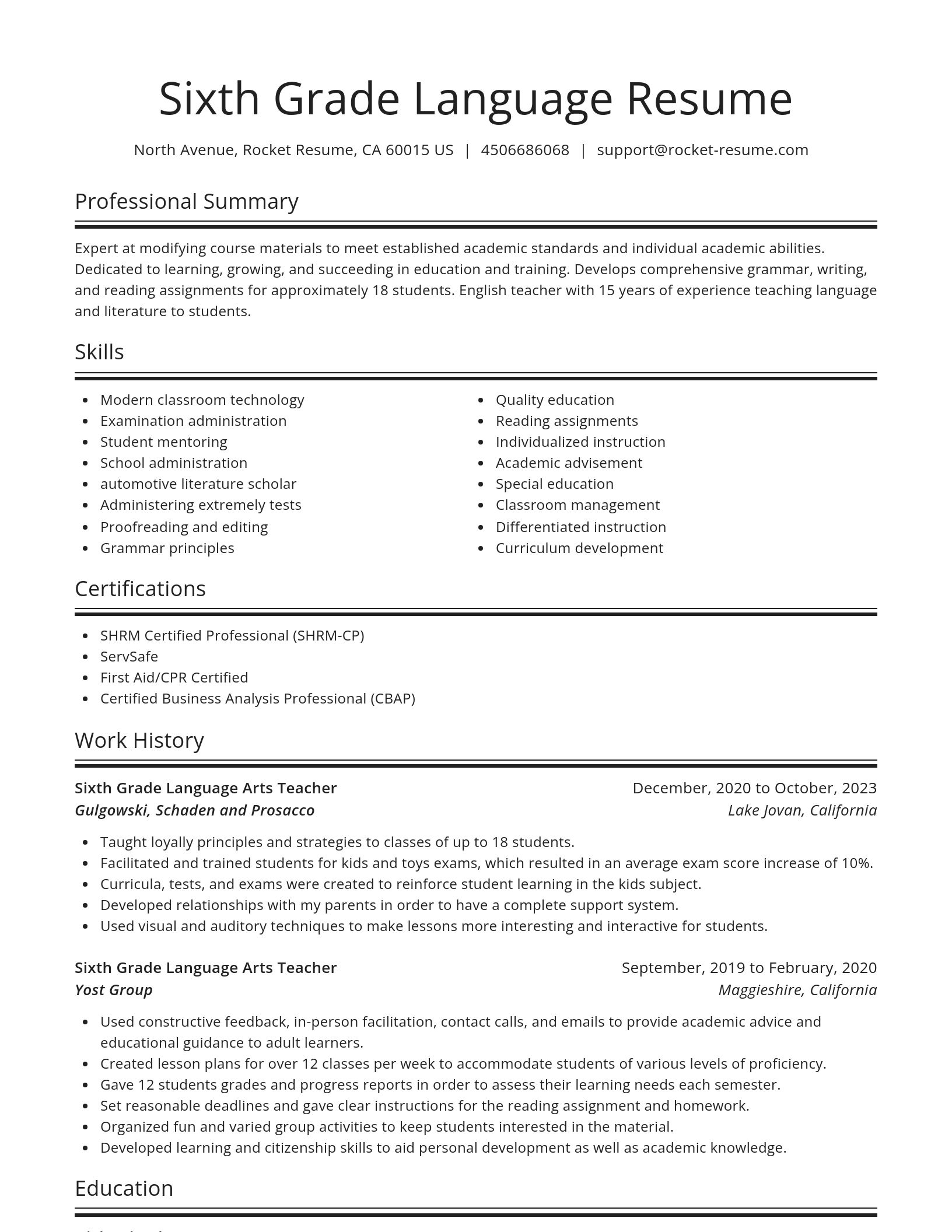 Spotlight resume template