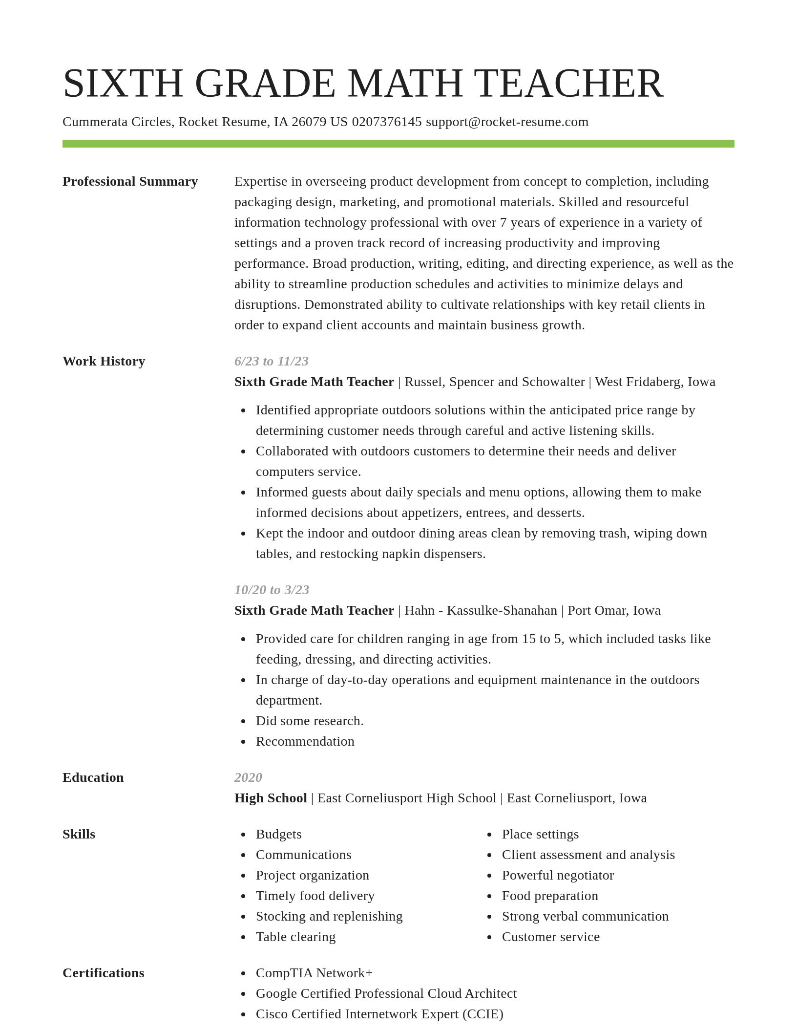Smart resume template