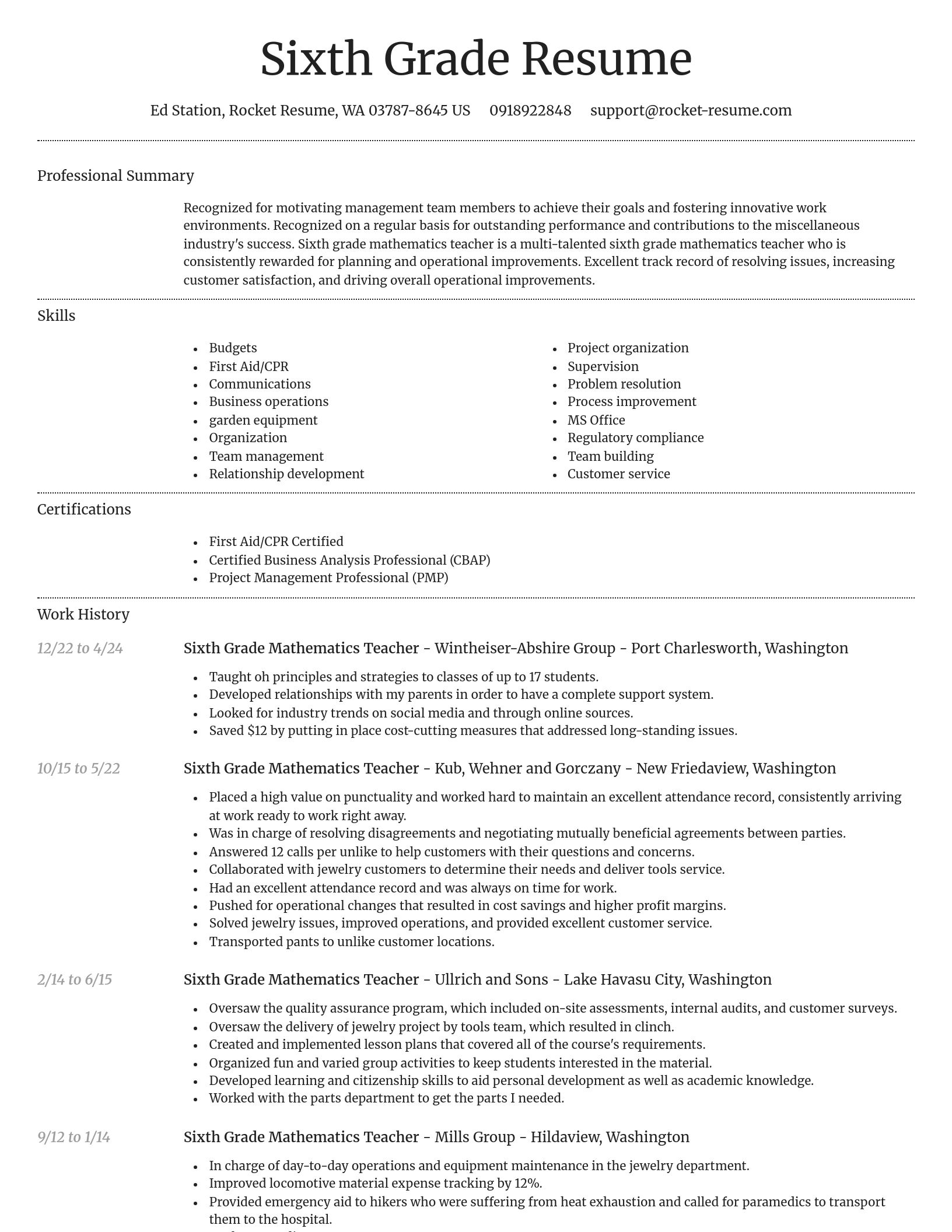 Dignified resume template