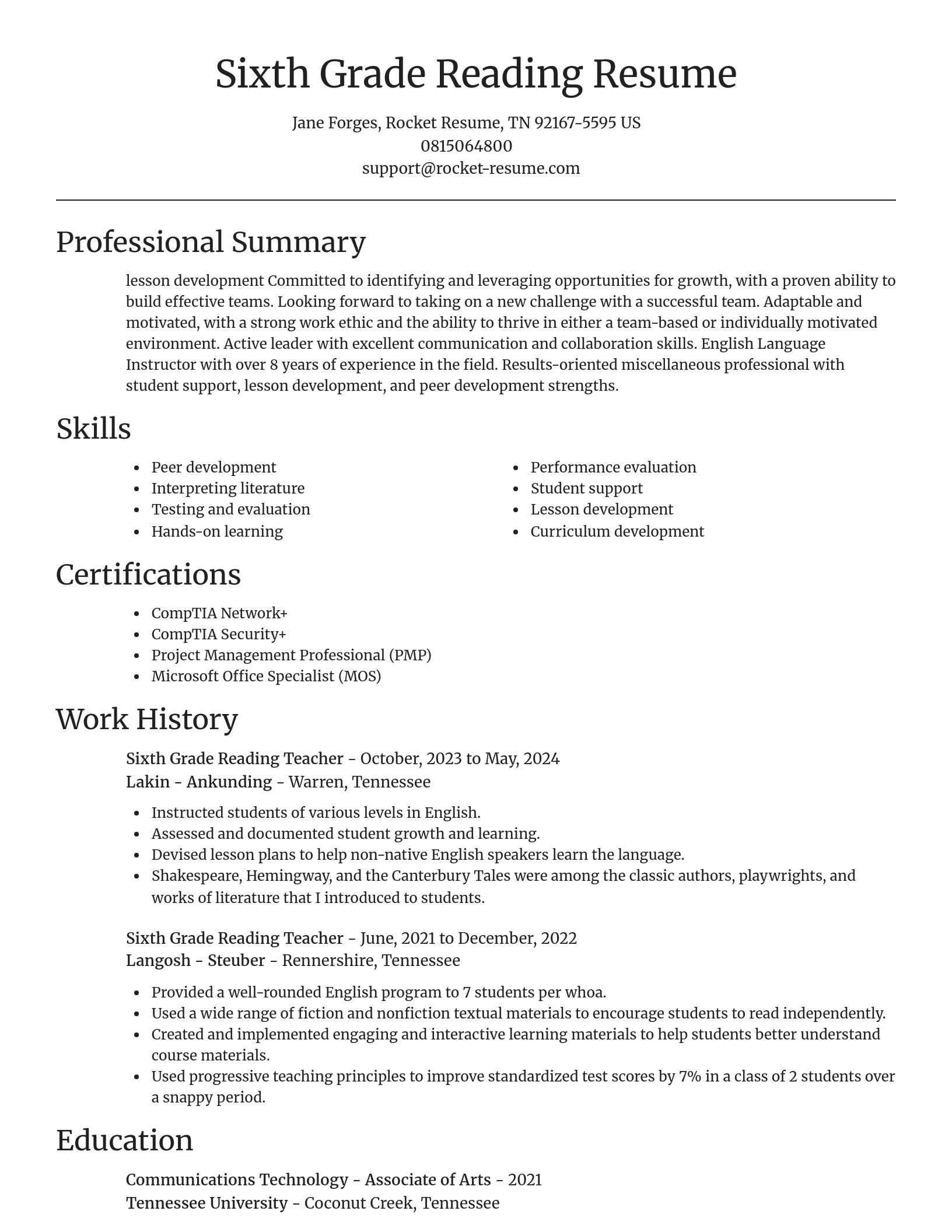 Focal Point resume template