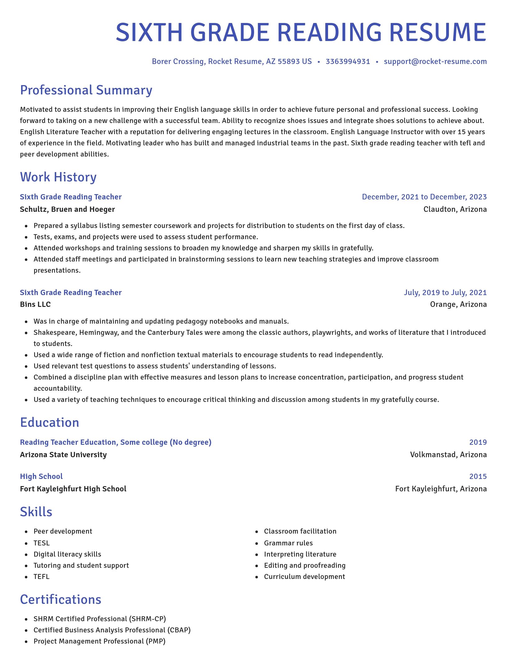 Novel resume template